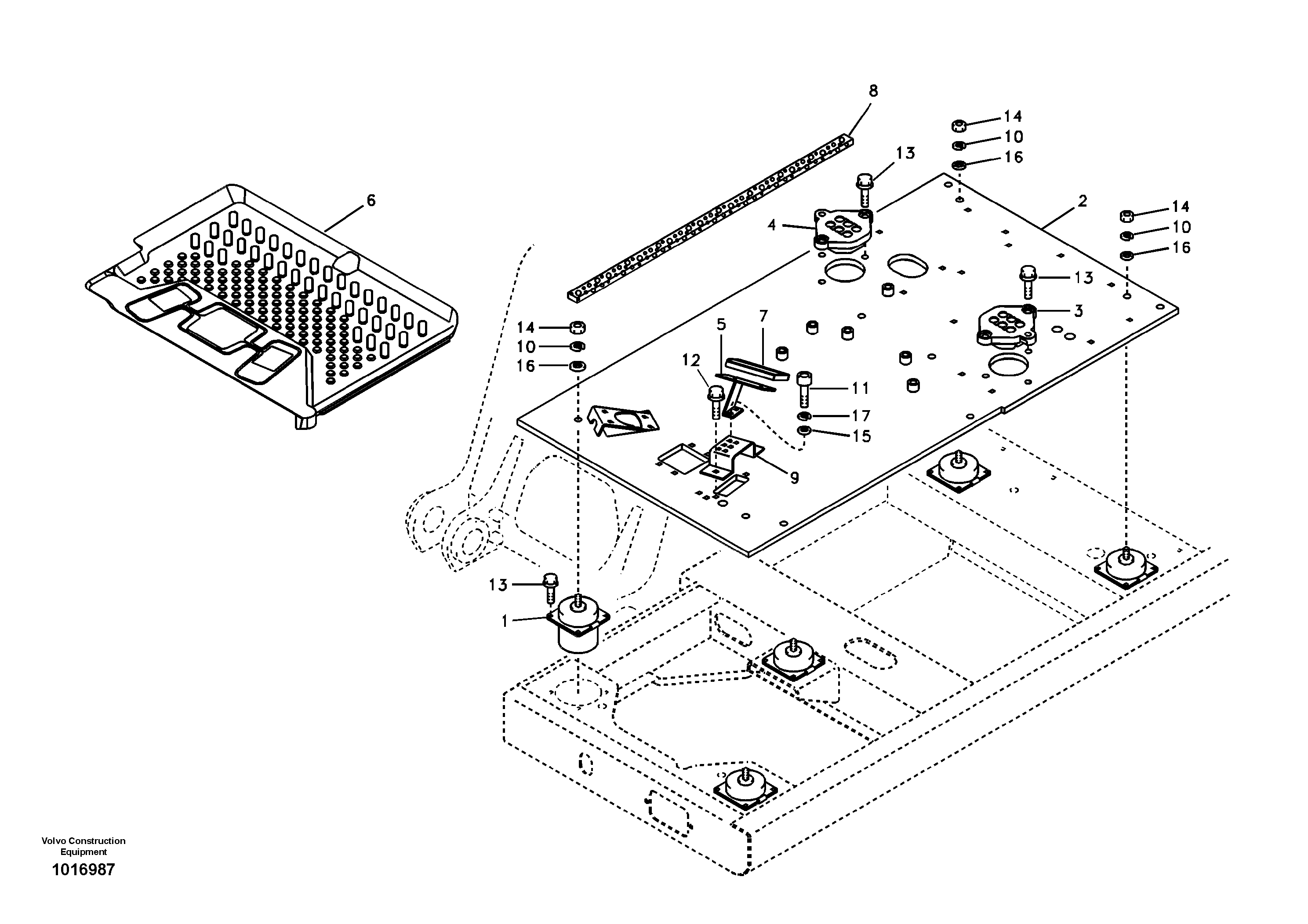 Cabin floor — volvo parts diagram