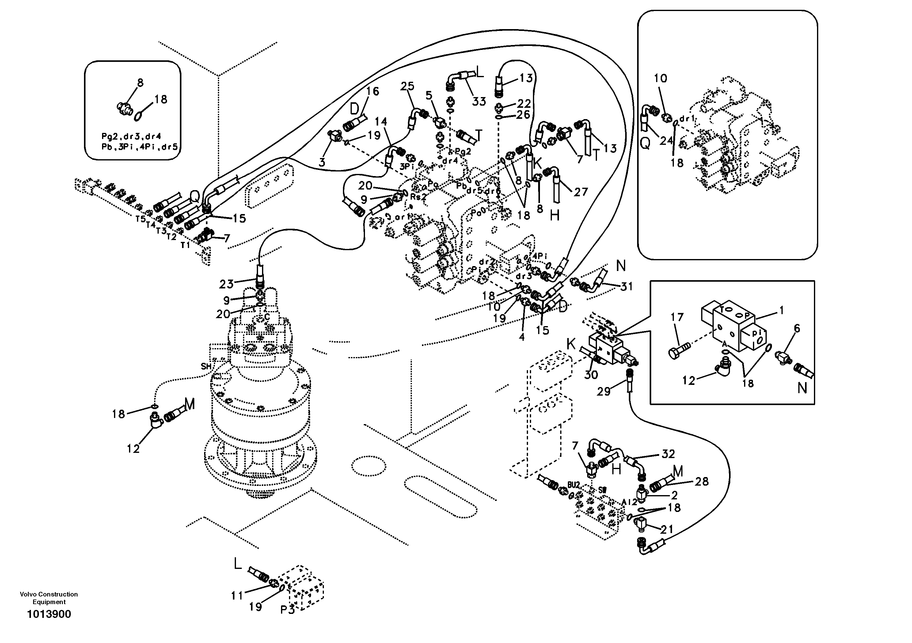 Servo system, control valve piping. — volvo parts diagram