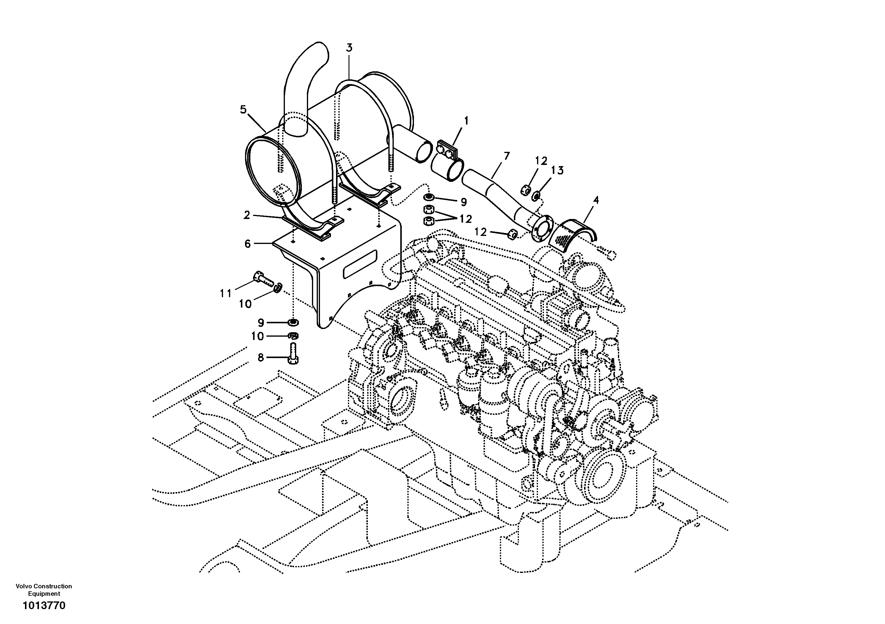 Exhaust system — volvo parts diagram