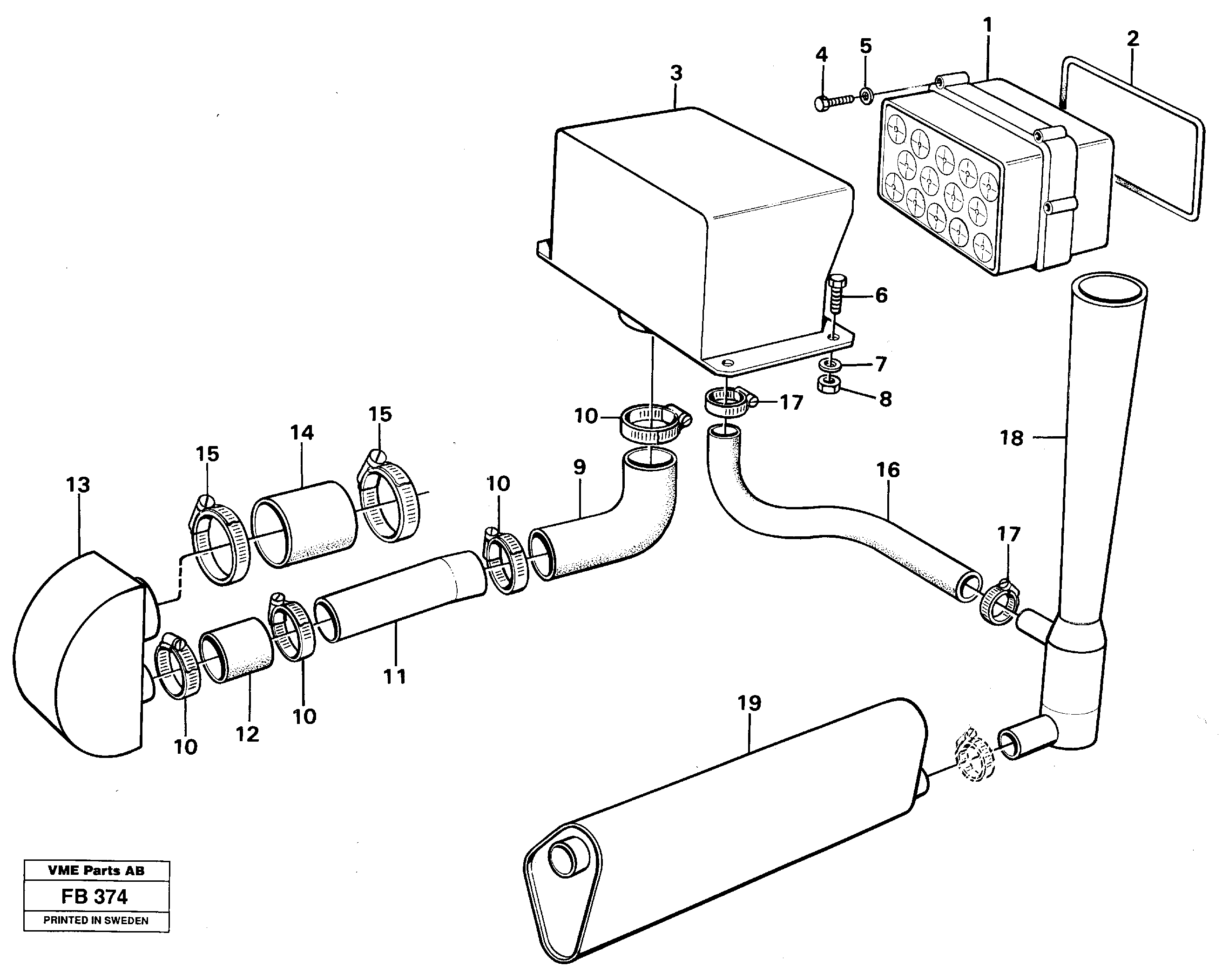 Precyclone with ejector 14258118 — volvo parts diagram