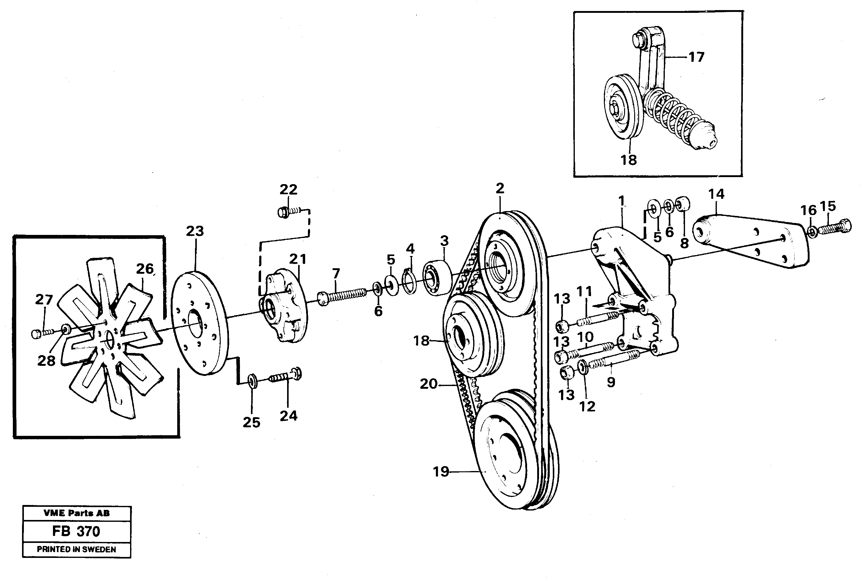 Fan and installation components — volvo parts diagram