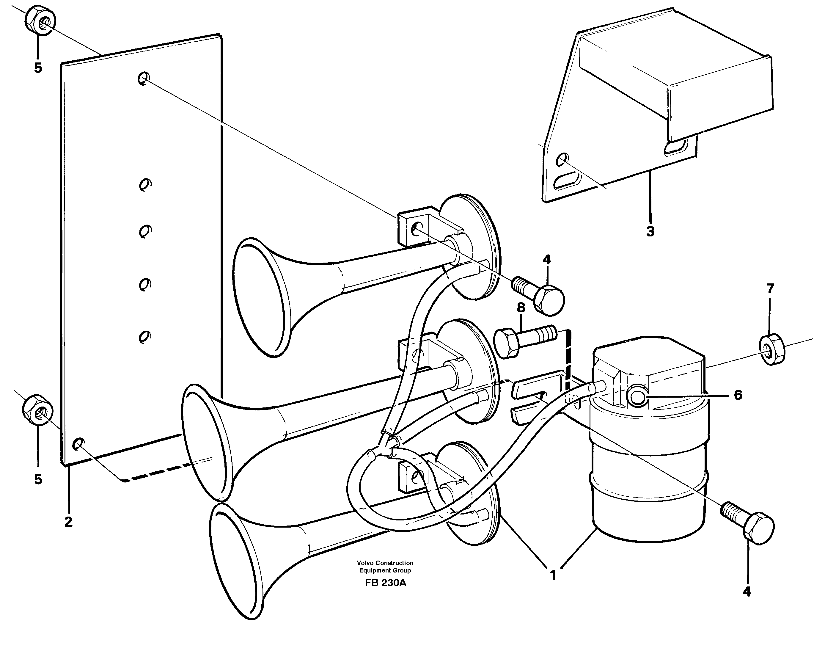 Compressor horn — volvo parts diagram