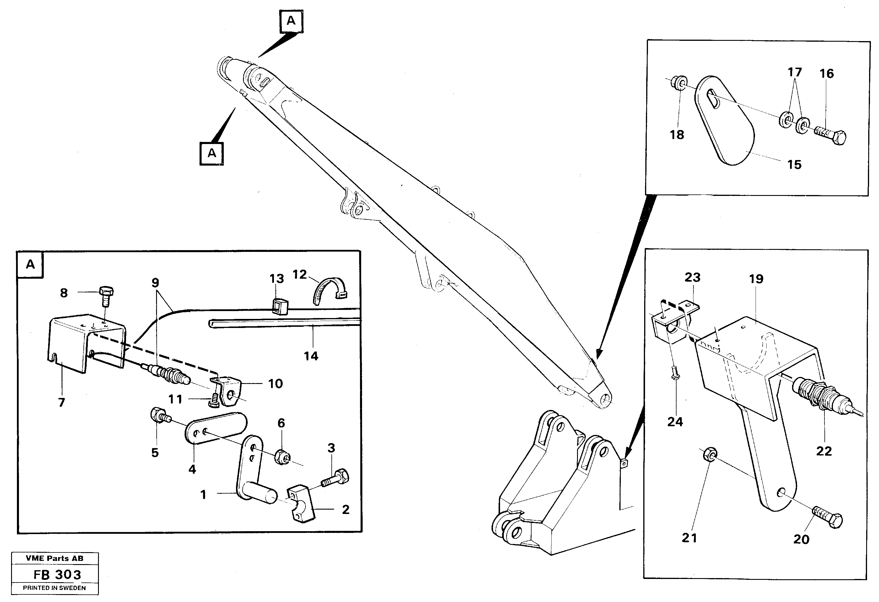 Electric installation on boom, matreials handl. equipm.  14258081 — volvo parts diagram
