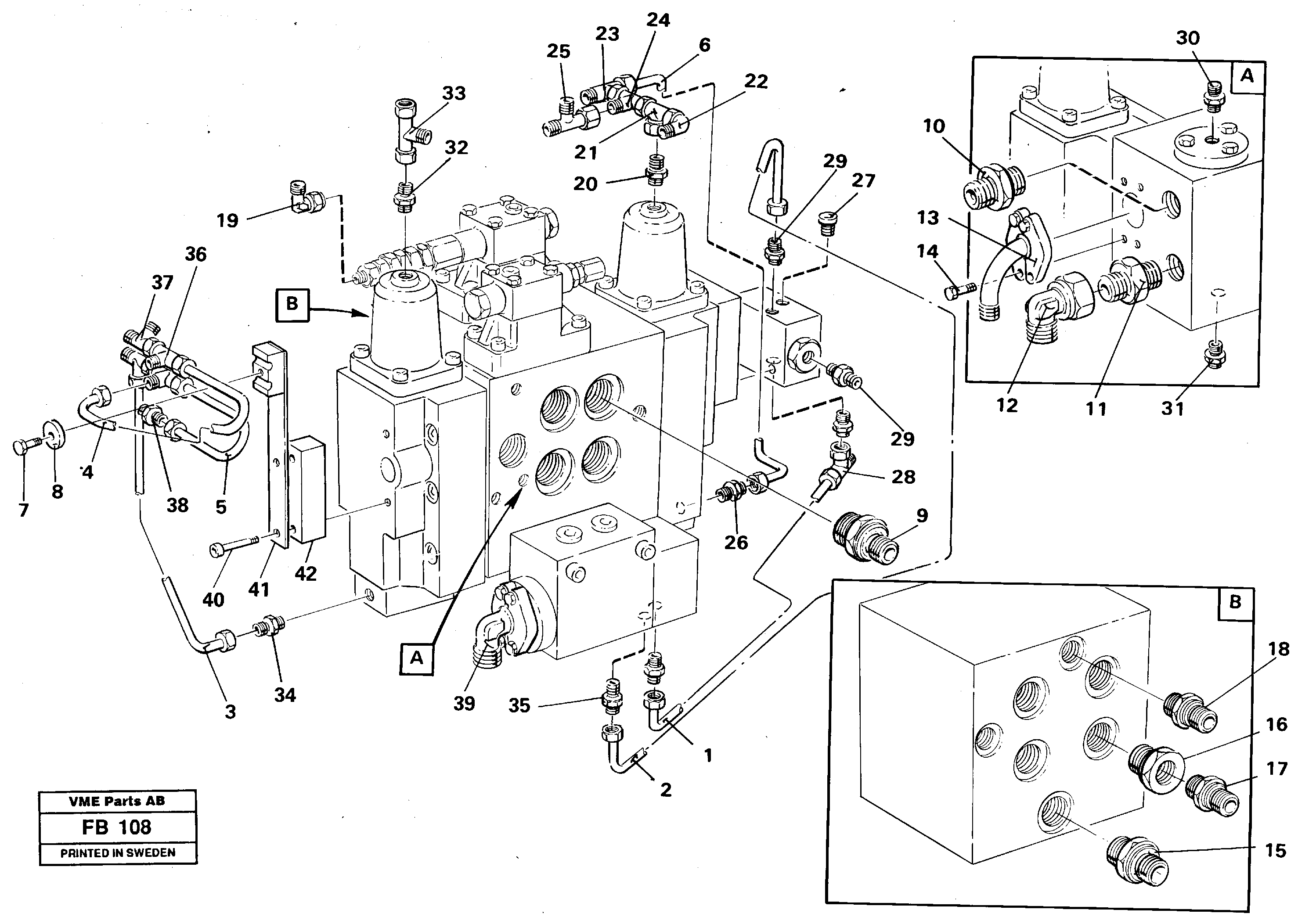 Slew valve assembly Nippels — volvo parts diagram
