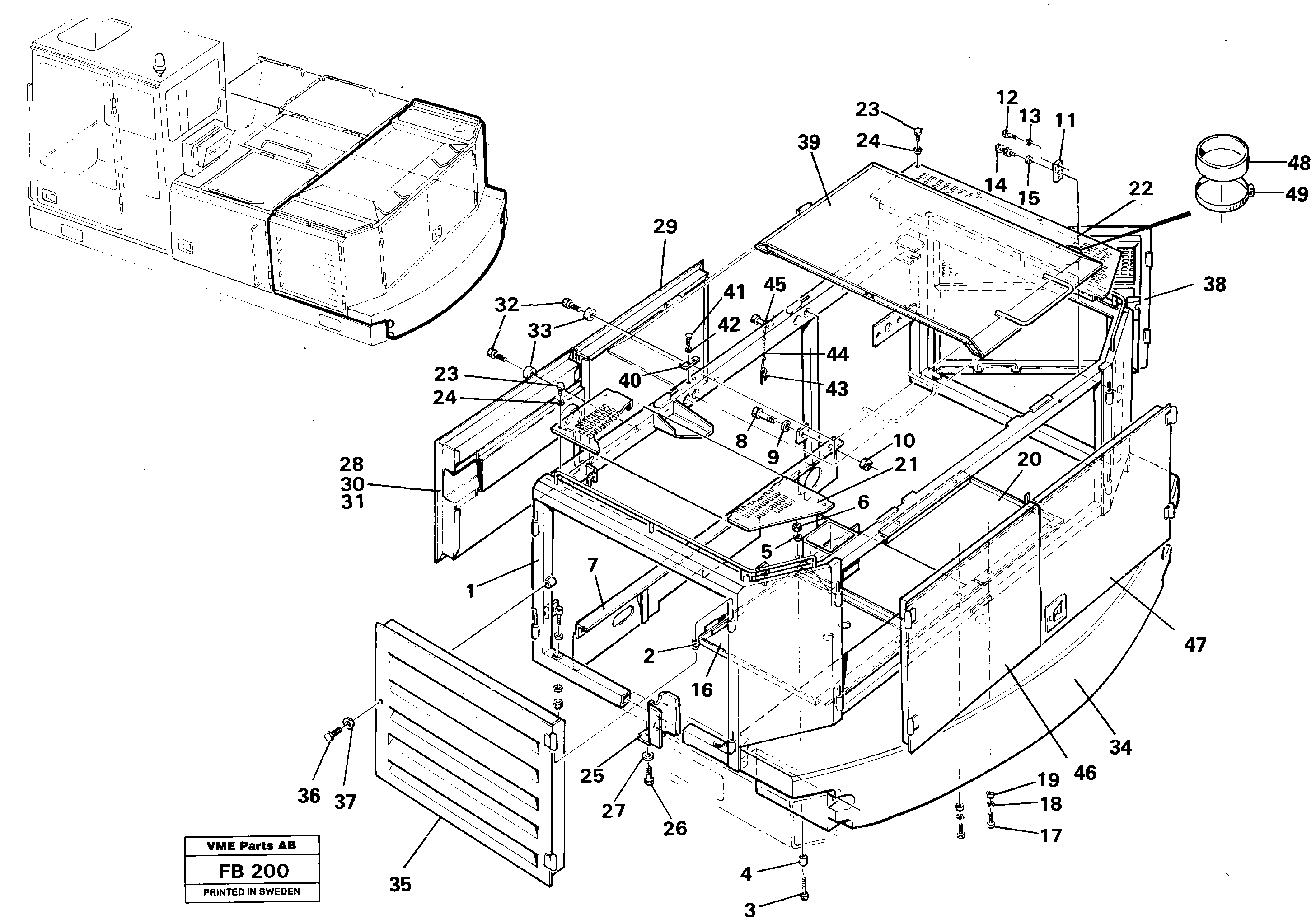 Engine cover Rear — volvo parts diagram