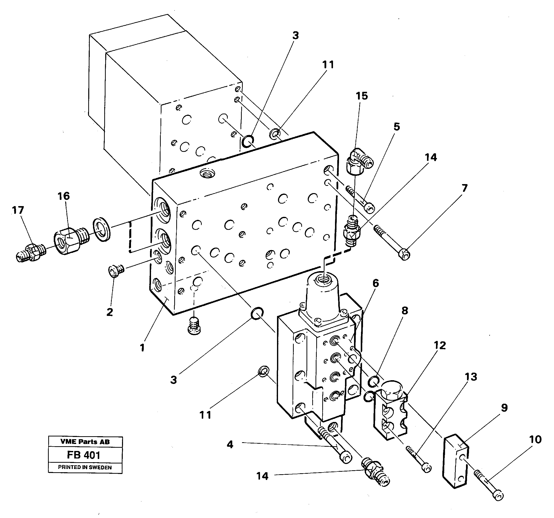 Slew valve block  14307170, 14246295 — volvo parts diagram