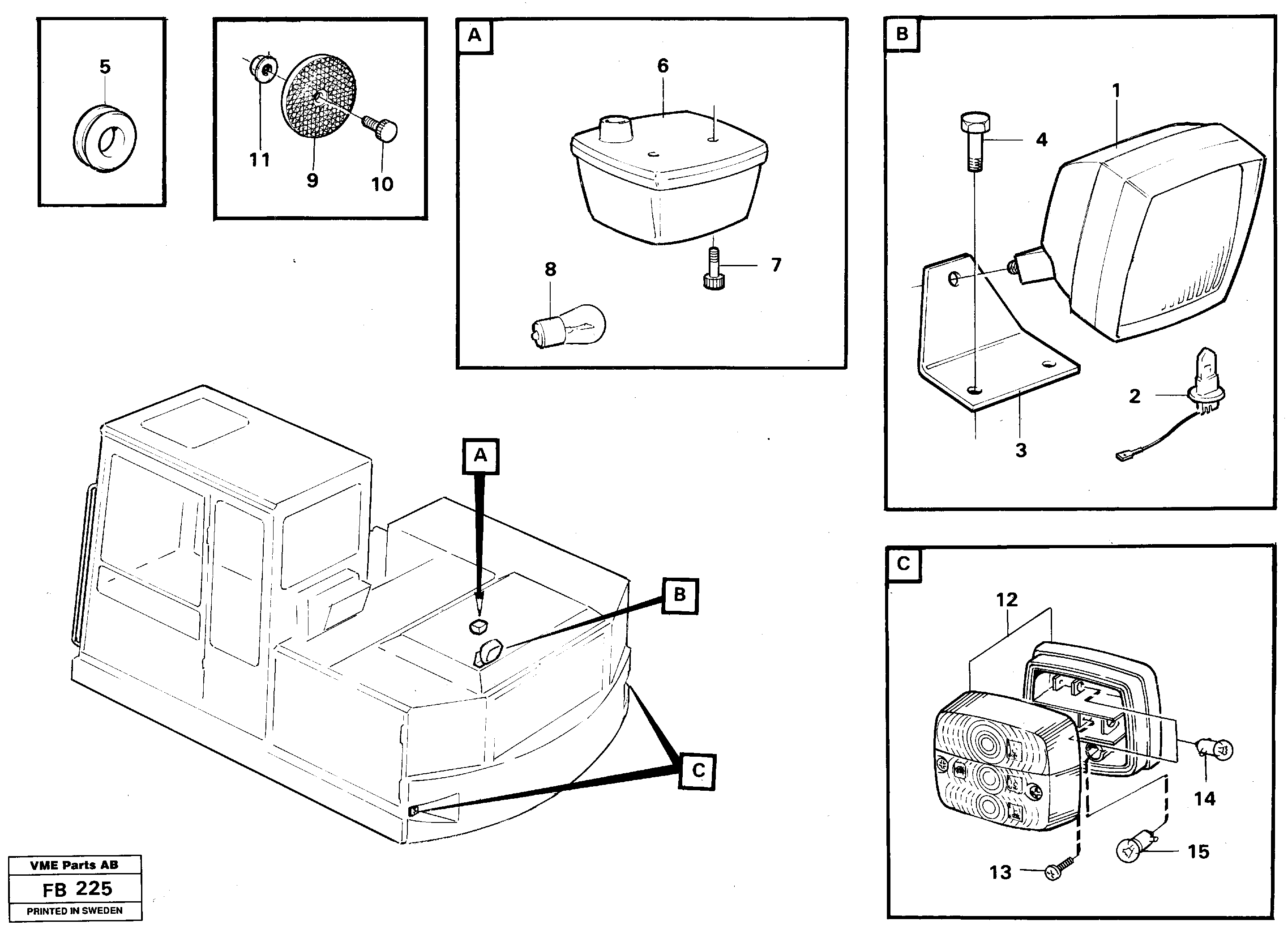 Lighting, rear — volvo parts diagram