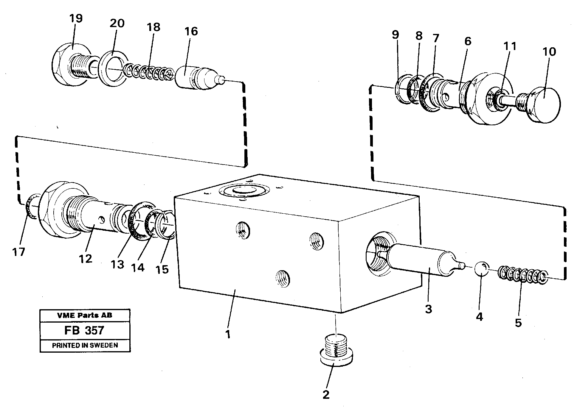 Hydraulic lock, dozer blade. — volvo parts diagram