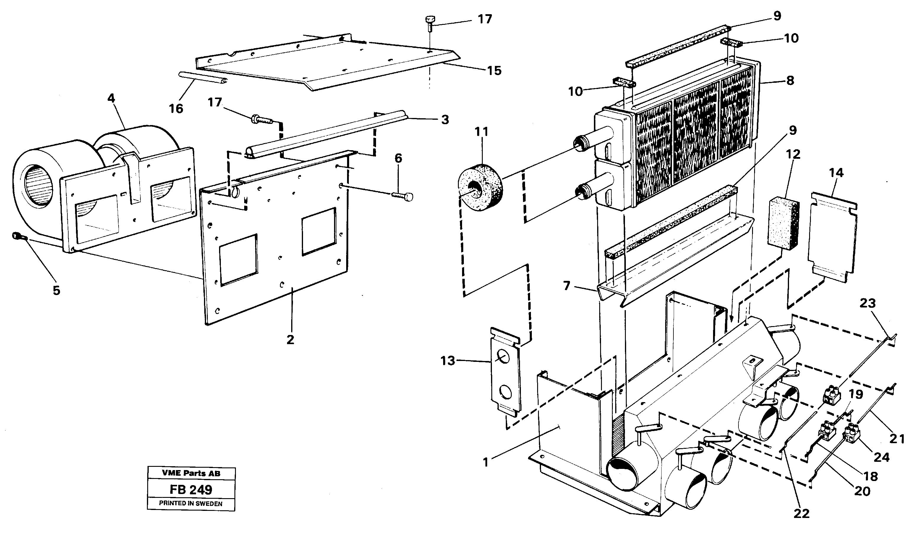 Cab heater — volvo parts diagram