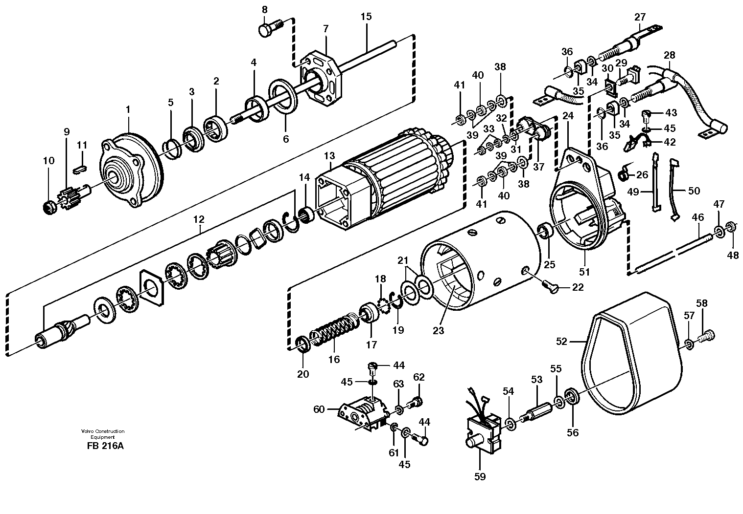 Starter motor — volvo parts diagram