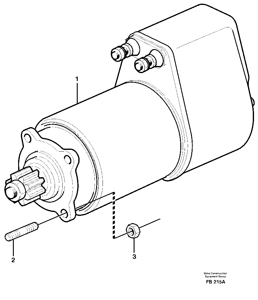 Starter motor, mounting — volvo parts diagram