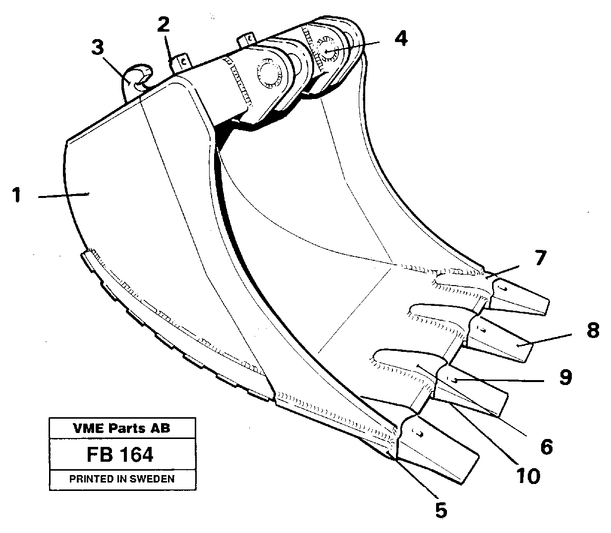 Buckets for Quickfit withplate cutting edges  14253096, 14253097, 14257469 — volvo parts diagram