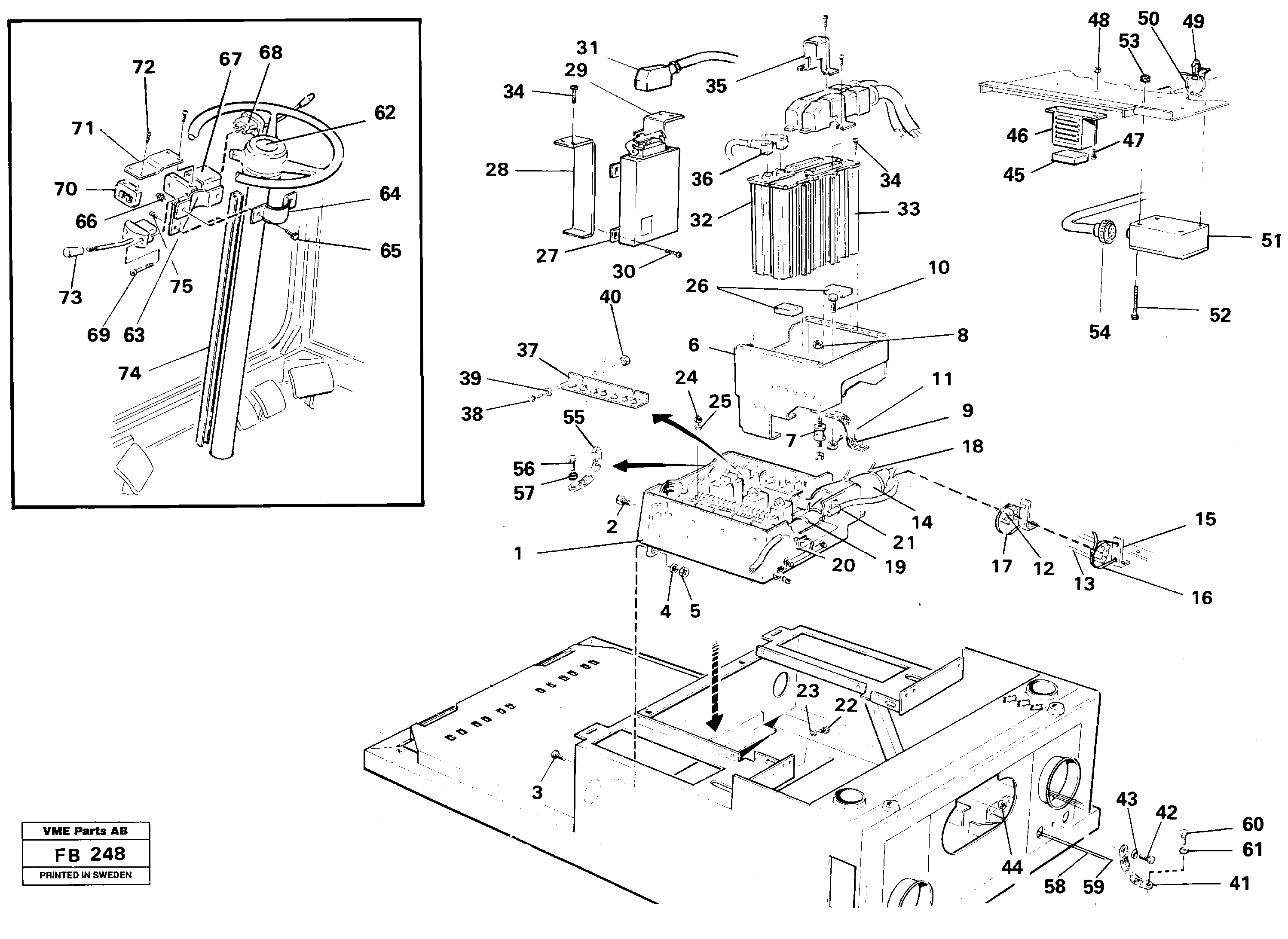 Electric installation on driver's seat — volvo parts diagram