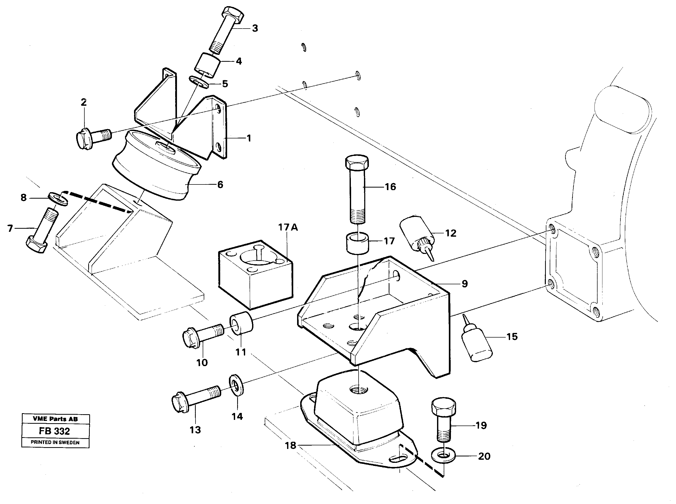 Engine mounting  TD 61 GE — volvo parts diagram