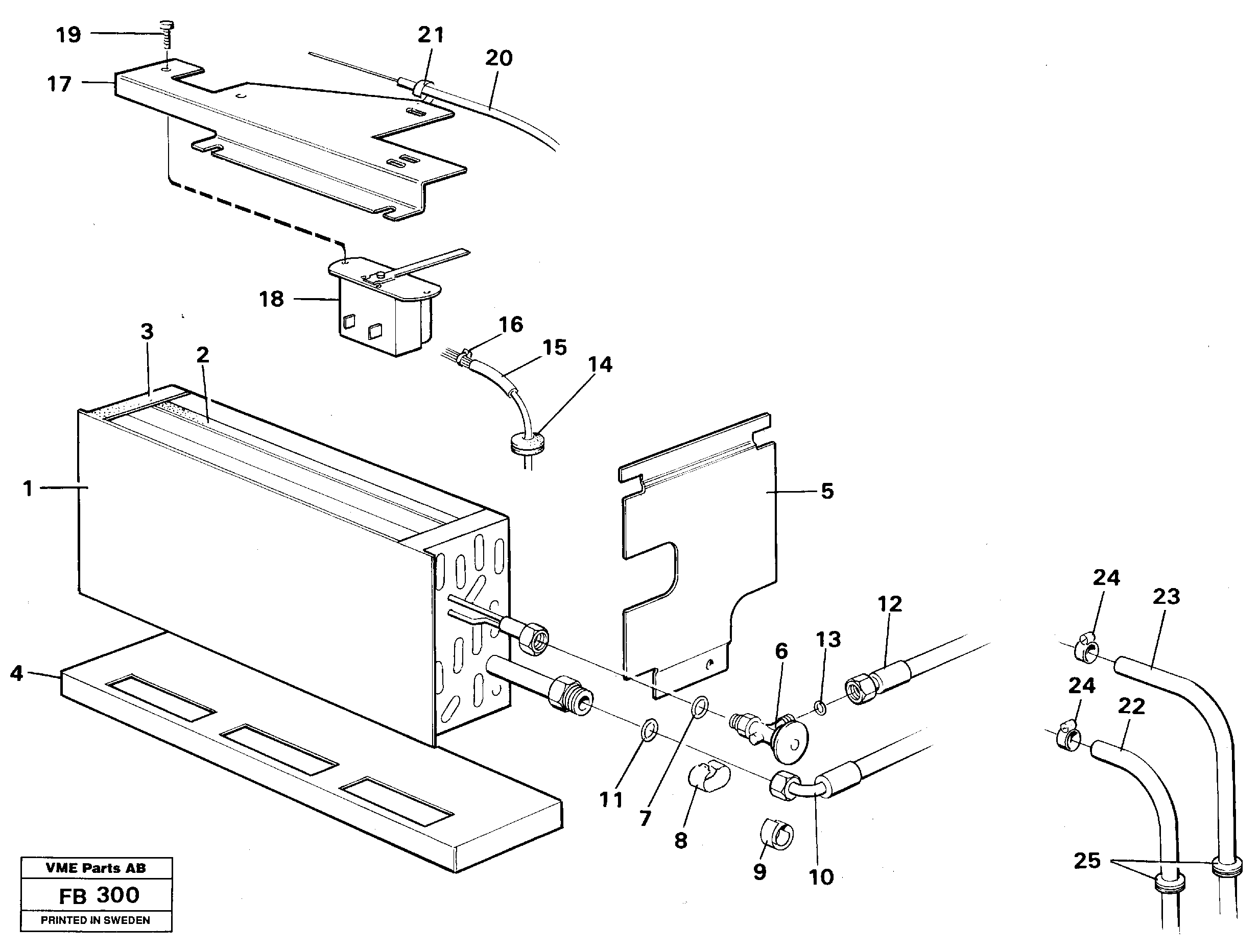 Evaporator with fitting parts Cooling agent R12  SER NO -1492+ 1494 — volvo parts diagram