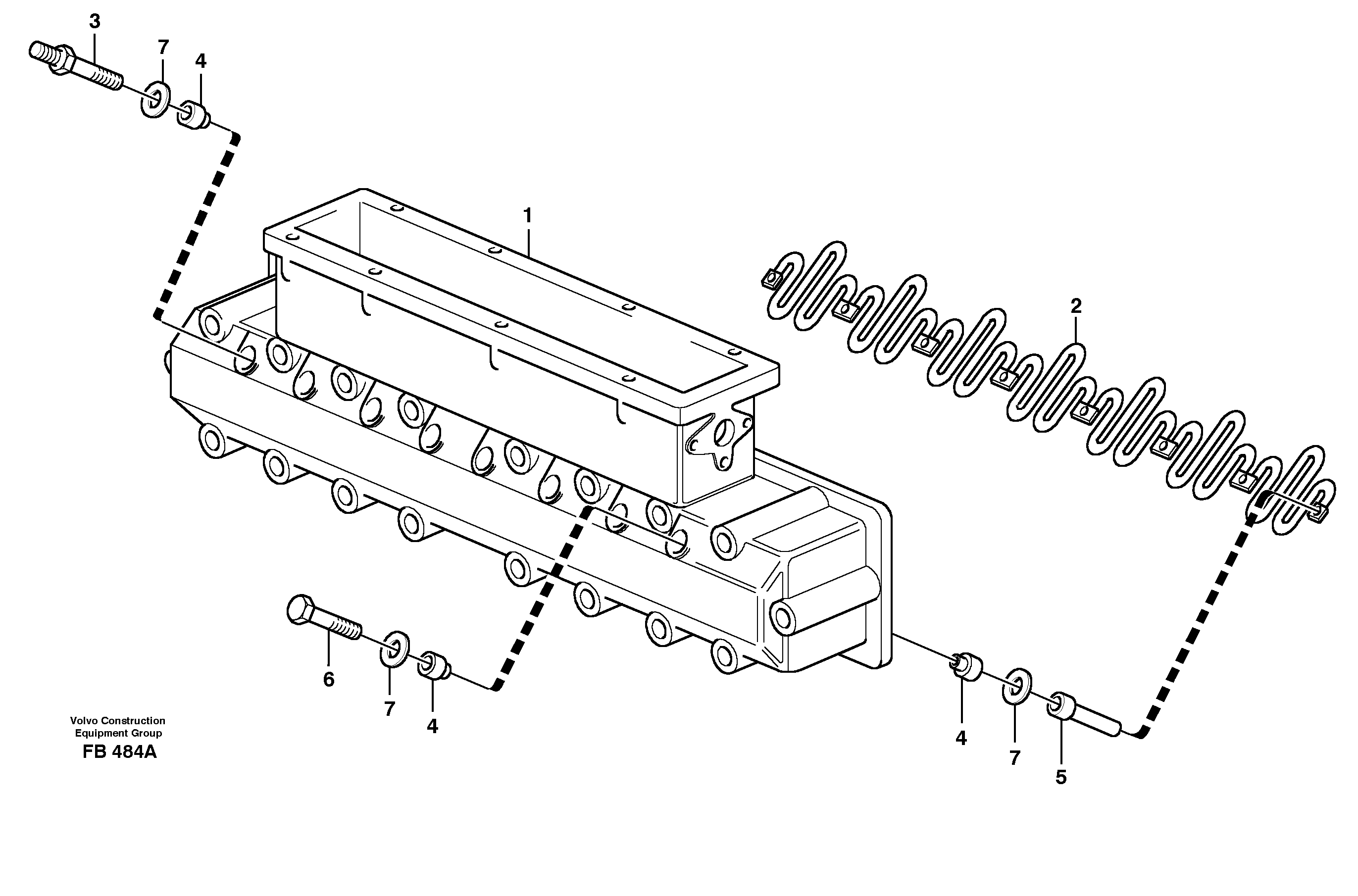Induction manifold with fitting parts TD 63 KIE — volvo parts diagram
