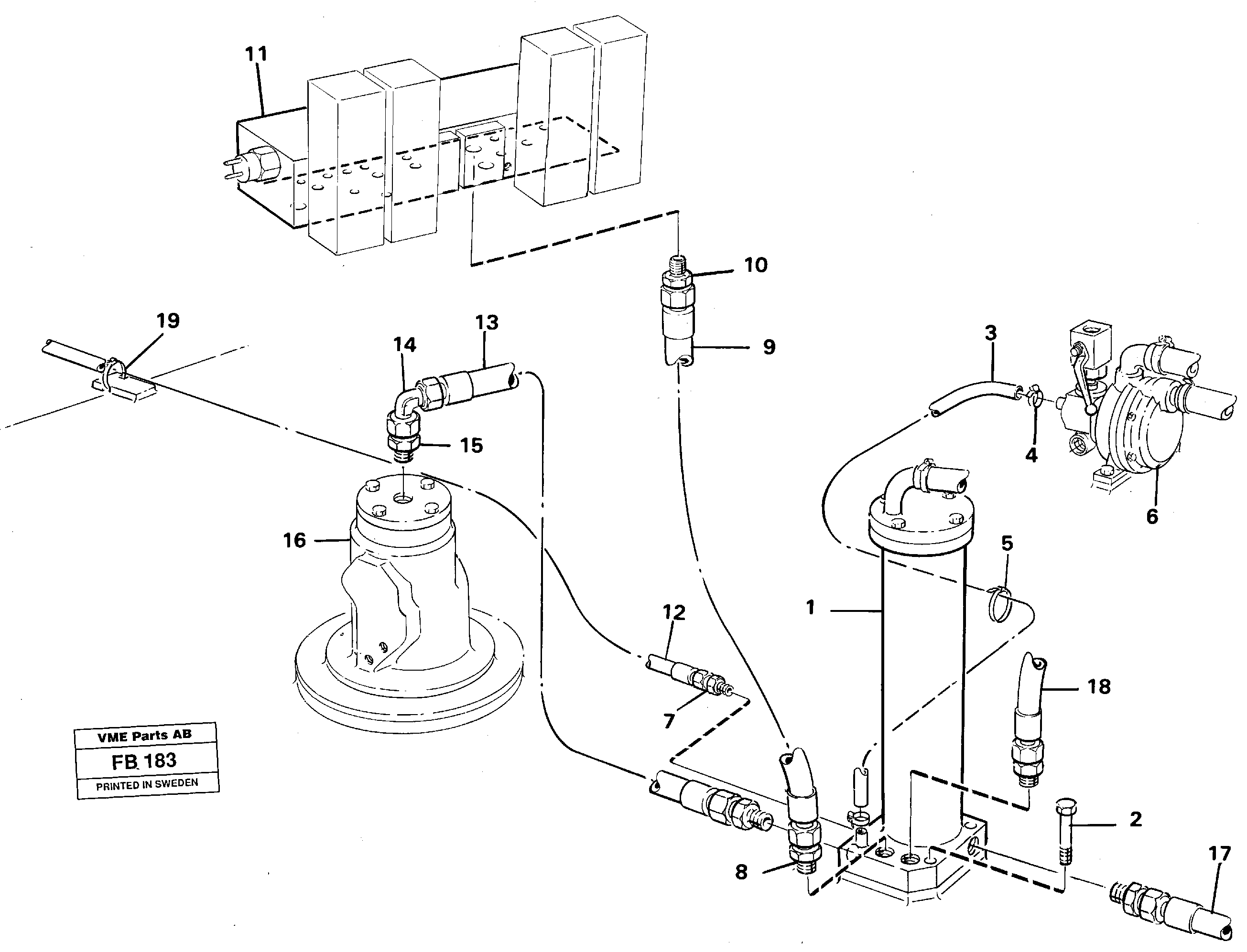 Leak oil filter incl. connections — volvo parts diagram
