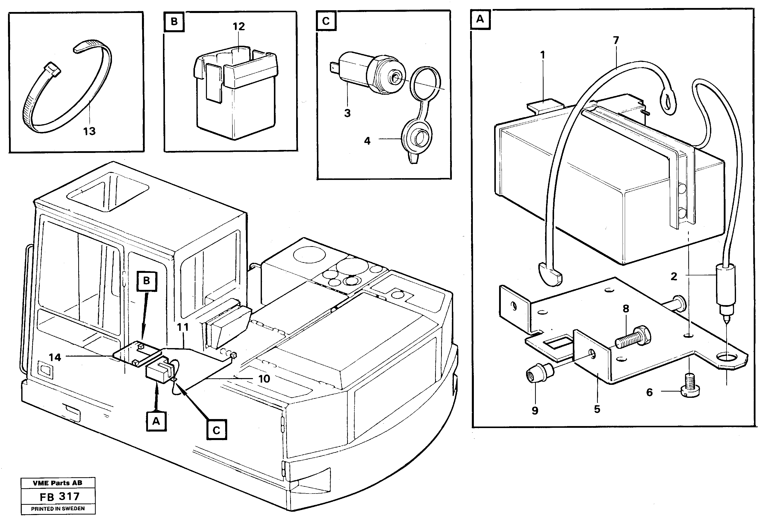 Lunch box heater  14254176 — volvo parts diagram