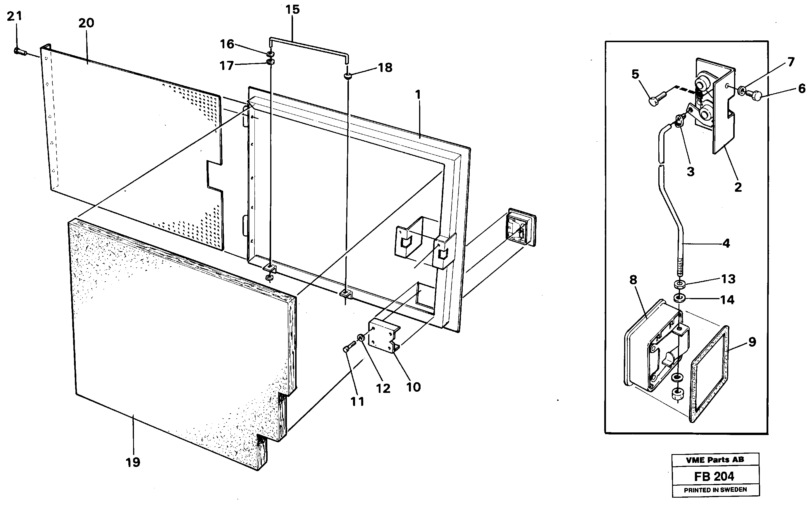 Door Rh, rear — volvo parts diagram