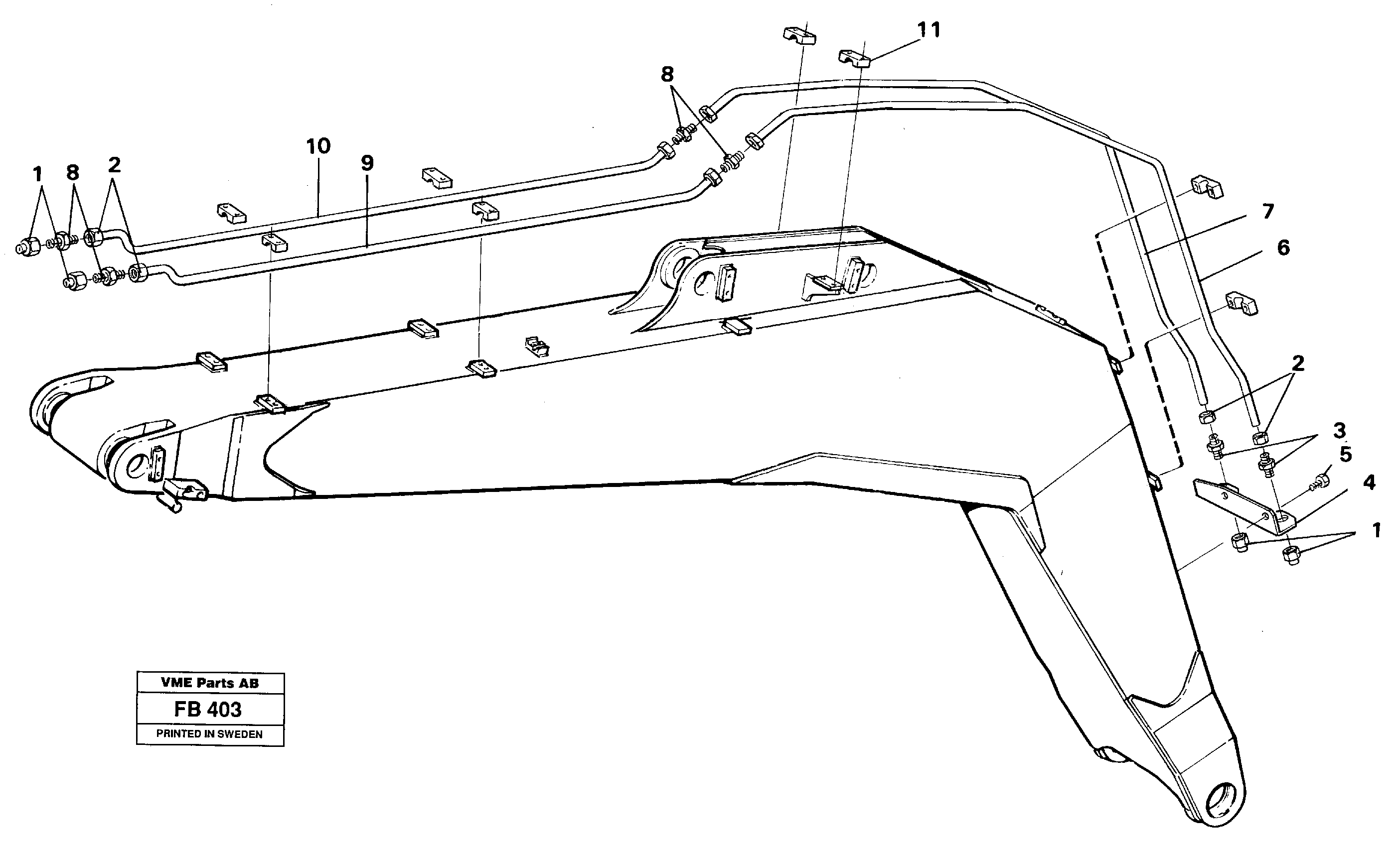 Slope bucket and grab equipment on 5.20 m boom  14255034 — volvo parts diagram