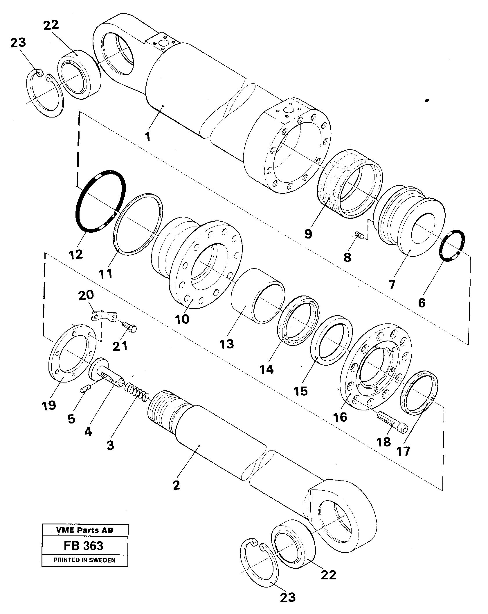 Outrigger cylinder — volvo parts diagram