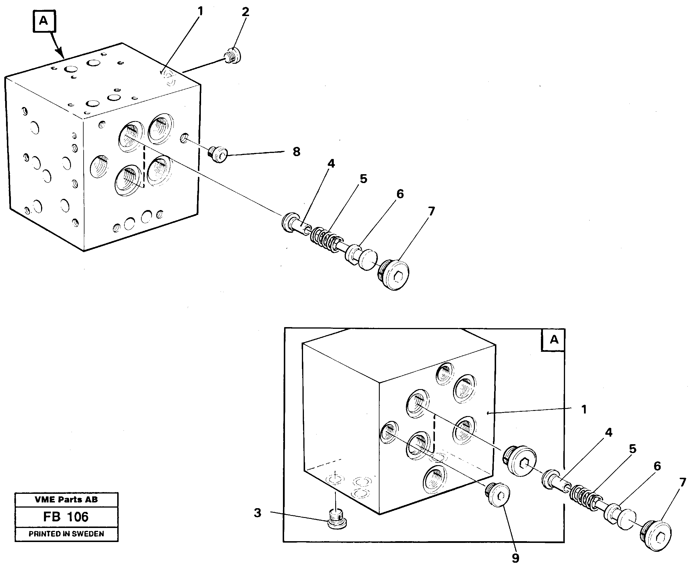 Slew valve block — volvo parts diagram