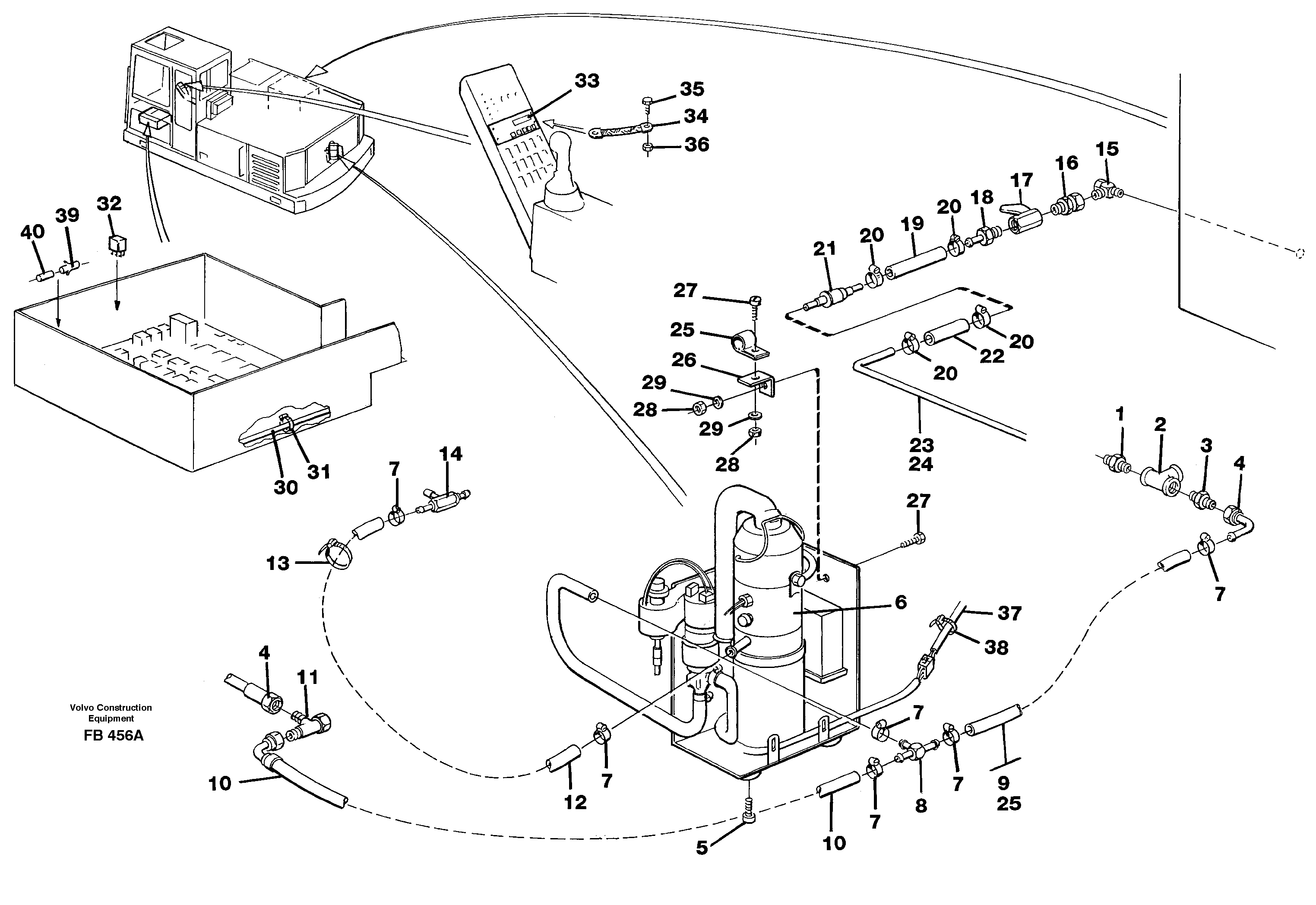 Heater, diesel, installation  14263486 — volvo parts diagram