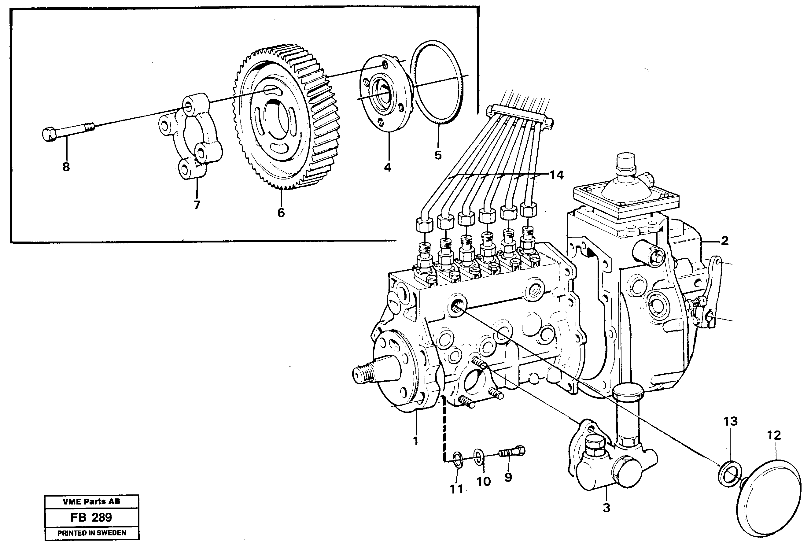 Injection pump with drive TD 61 GE — volvo parts diagram