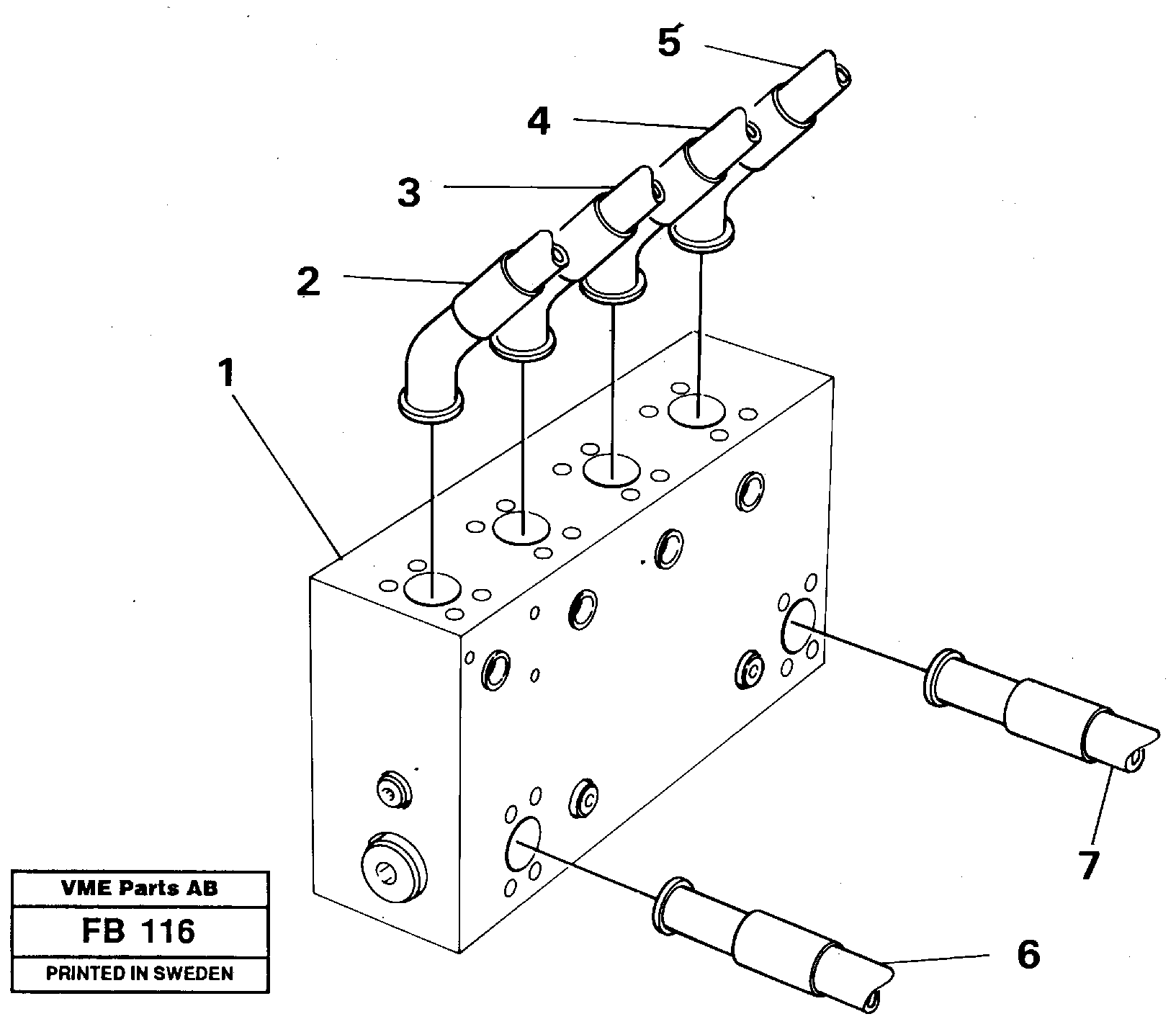 Connection block with hoses — volvo parts diagram