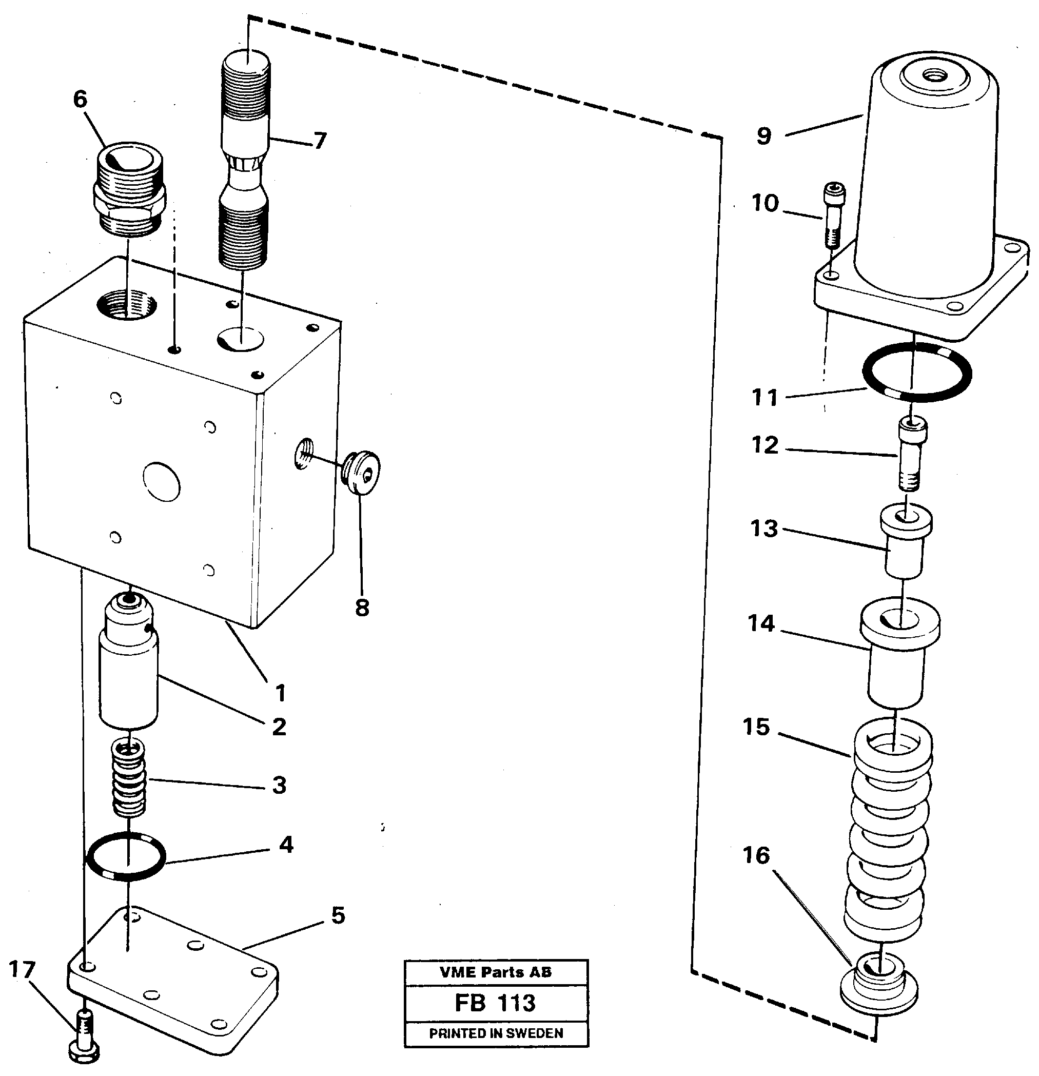 Hose rupture valve Boom cylinder — volvo parts diagram