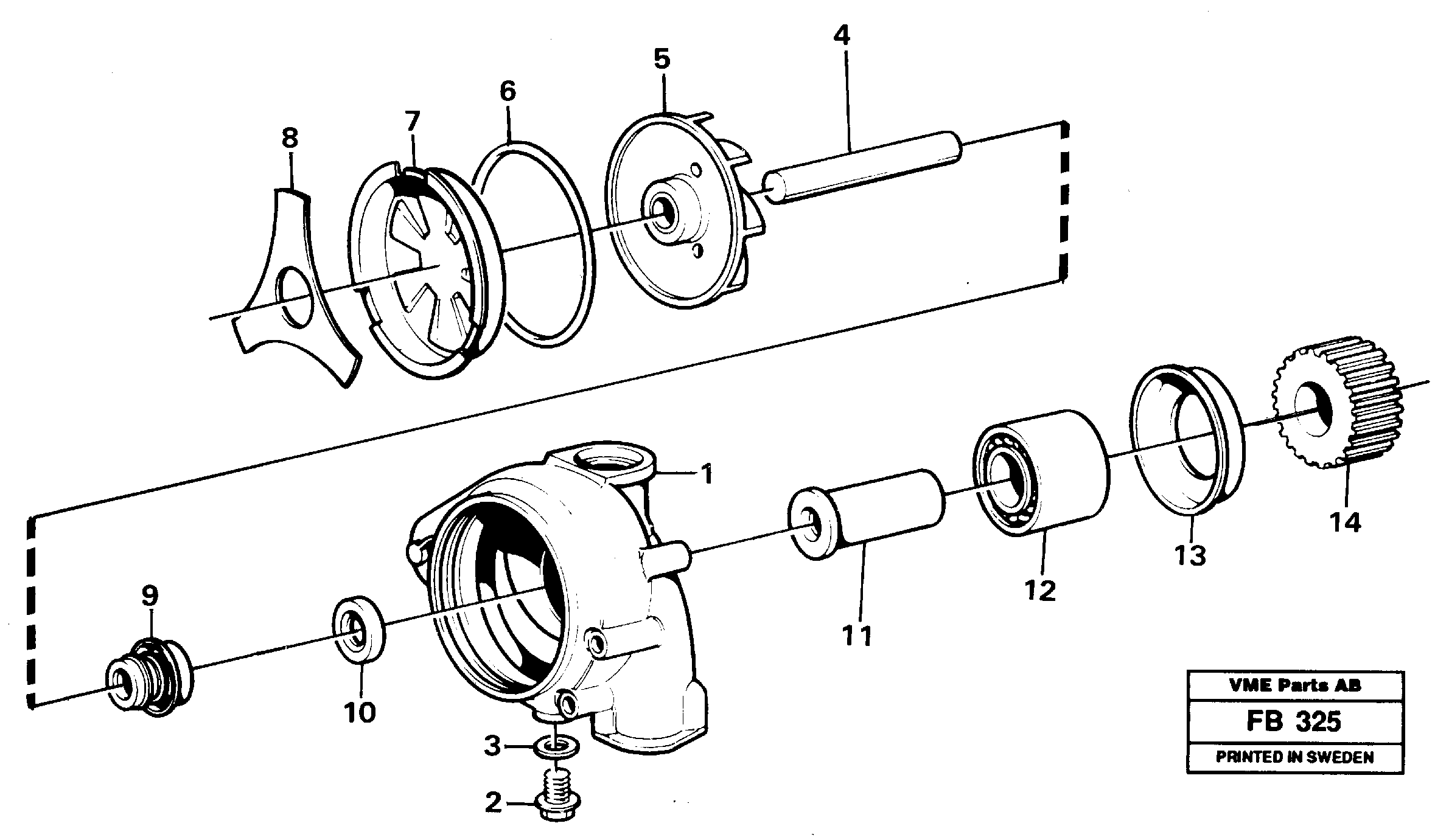 Water pump — volvo parts diagram