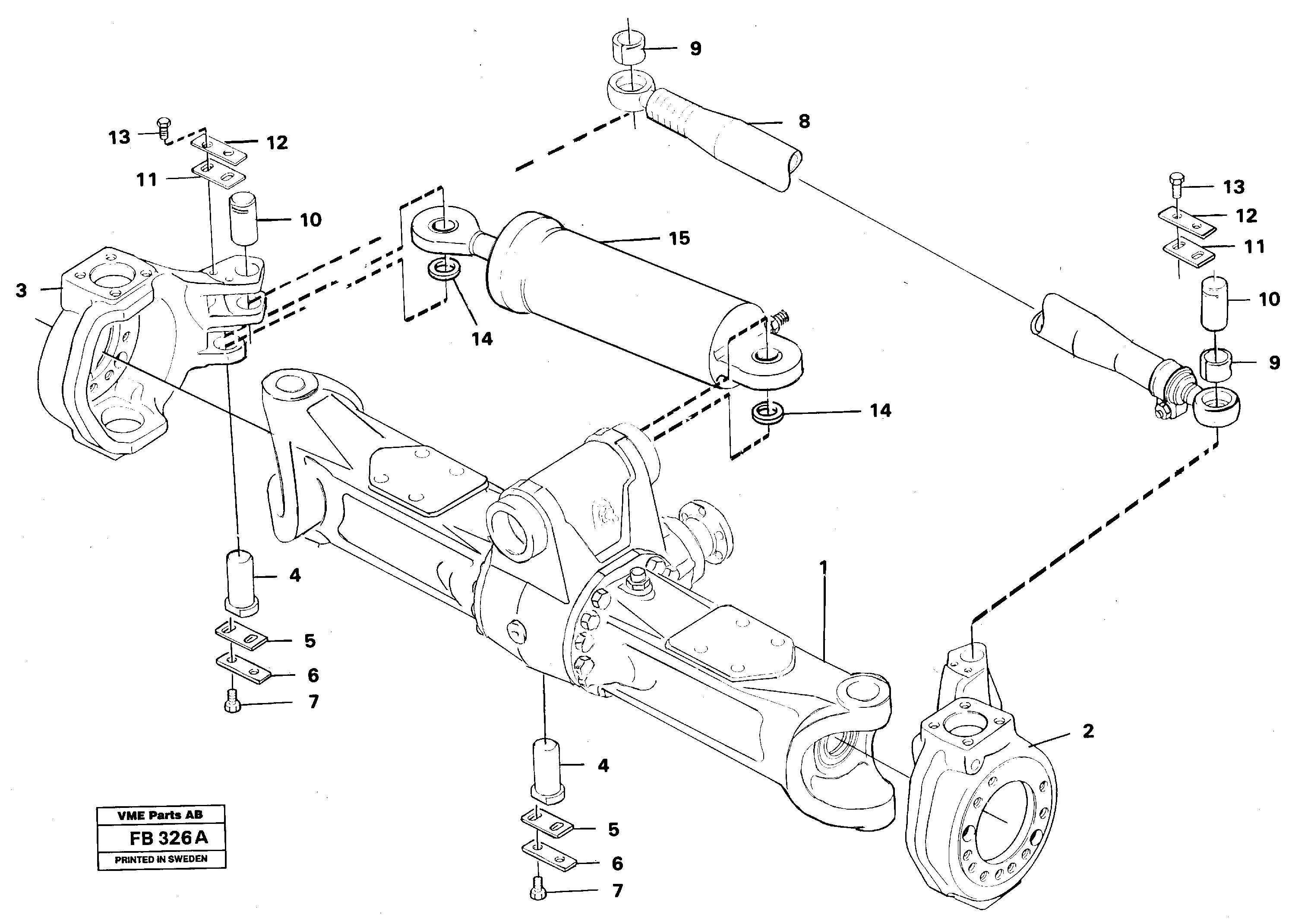Link housing and parallel stay — volvo parts diagram