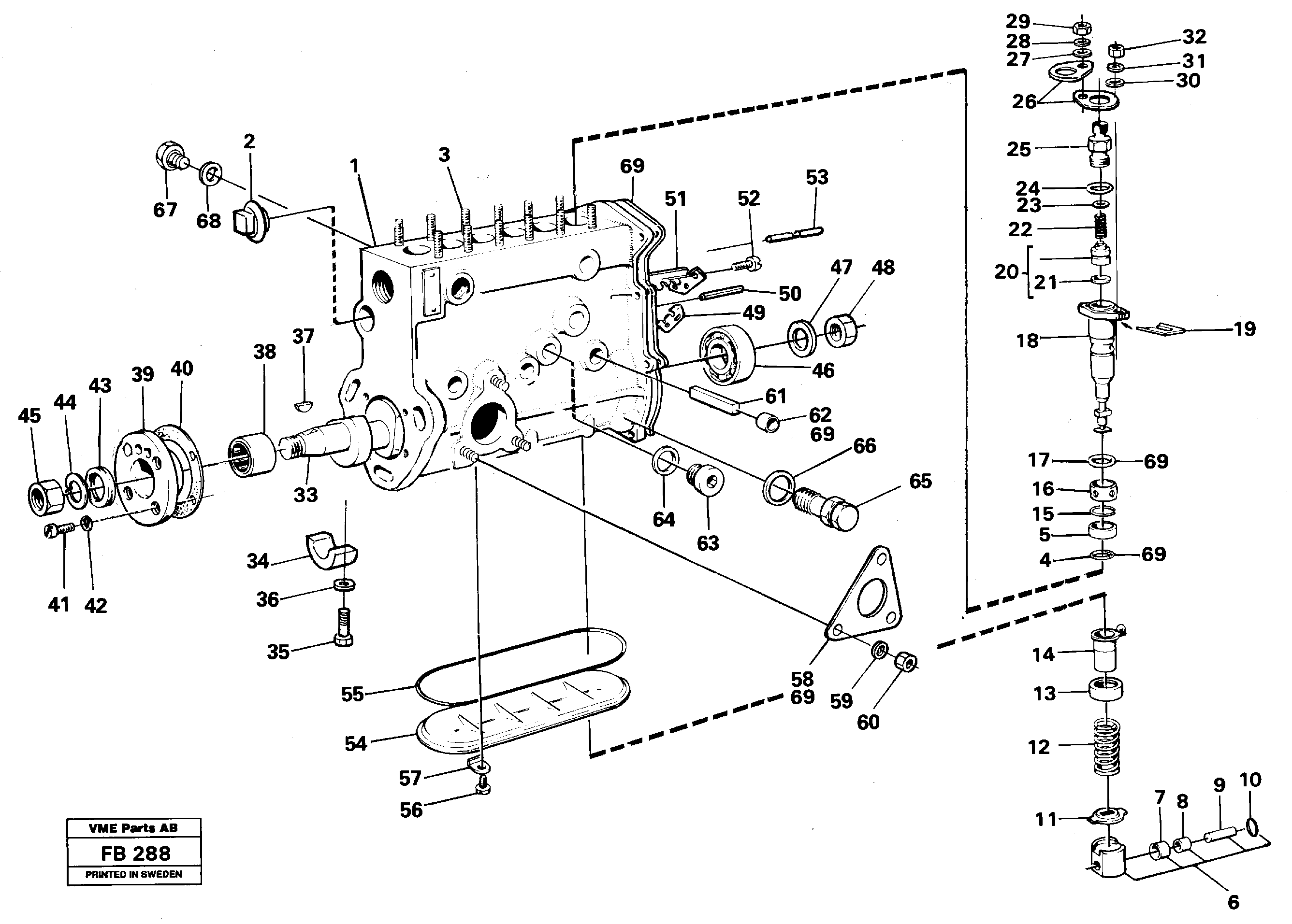 Injection pump TD 61 GE — volvo parts diagram