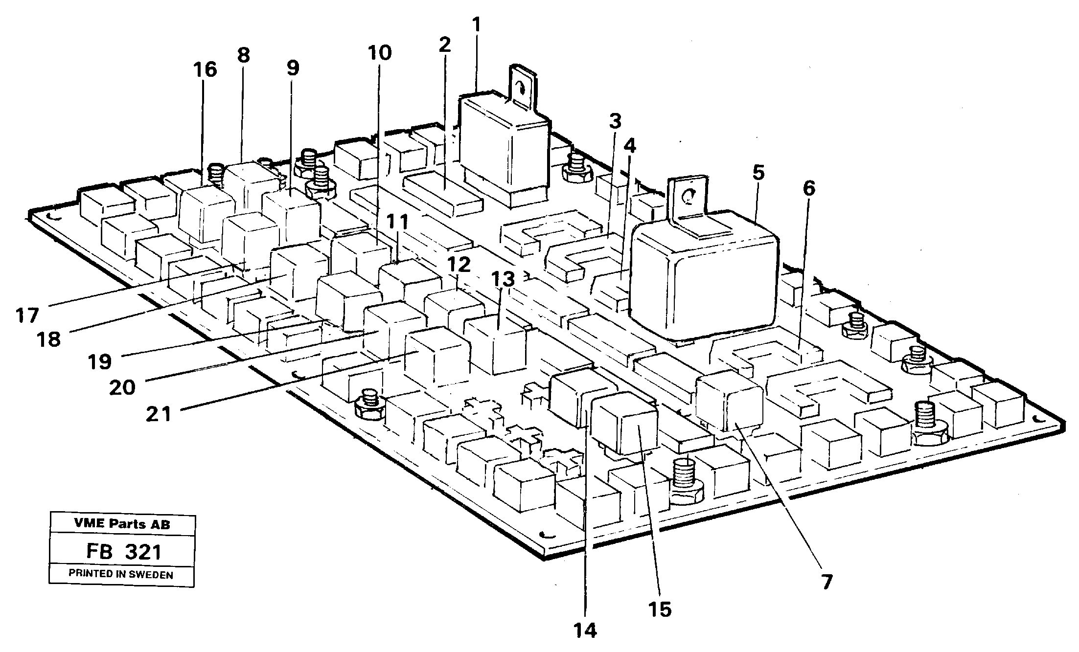 Electrical distribution unit, relay — volvo parts diagram