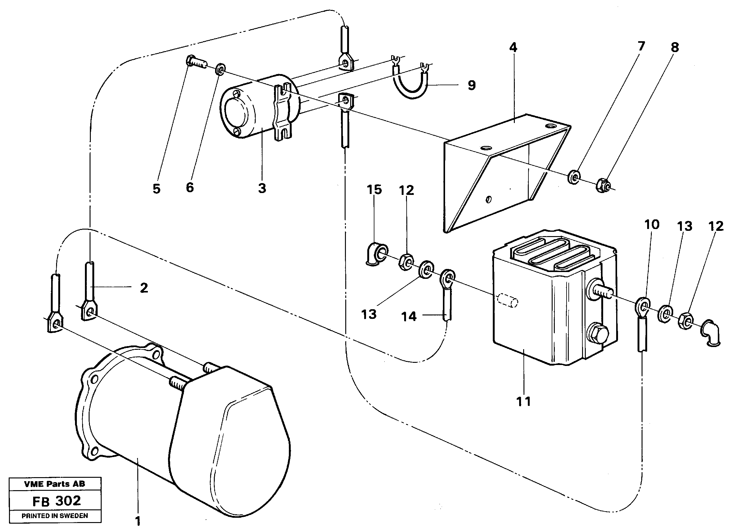 Starter element, assembly TD 61 GE — volvo parts diagram