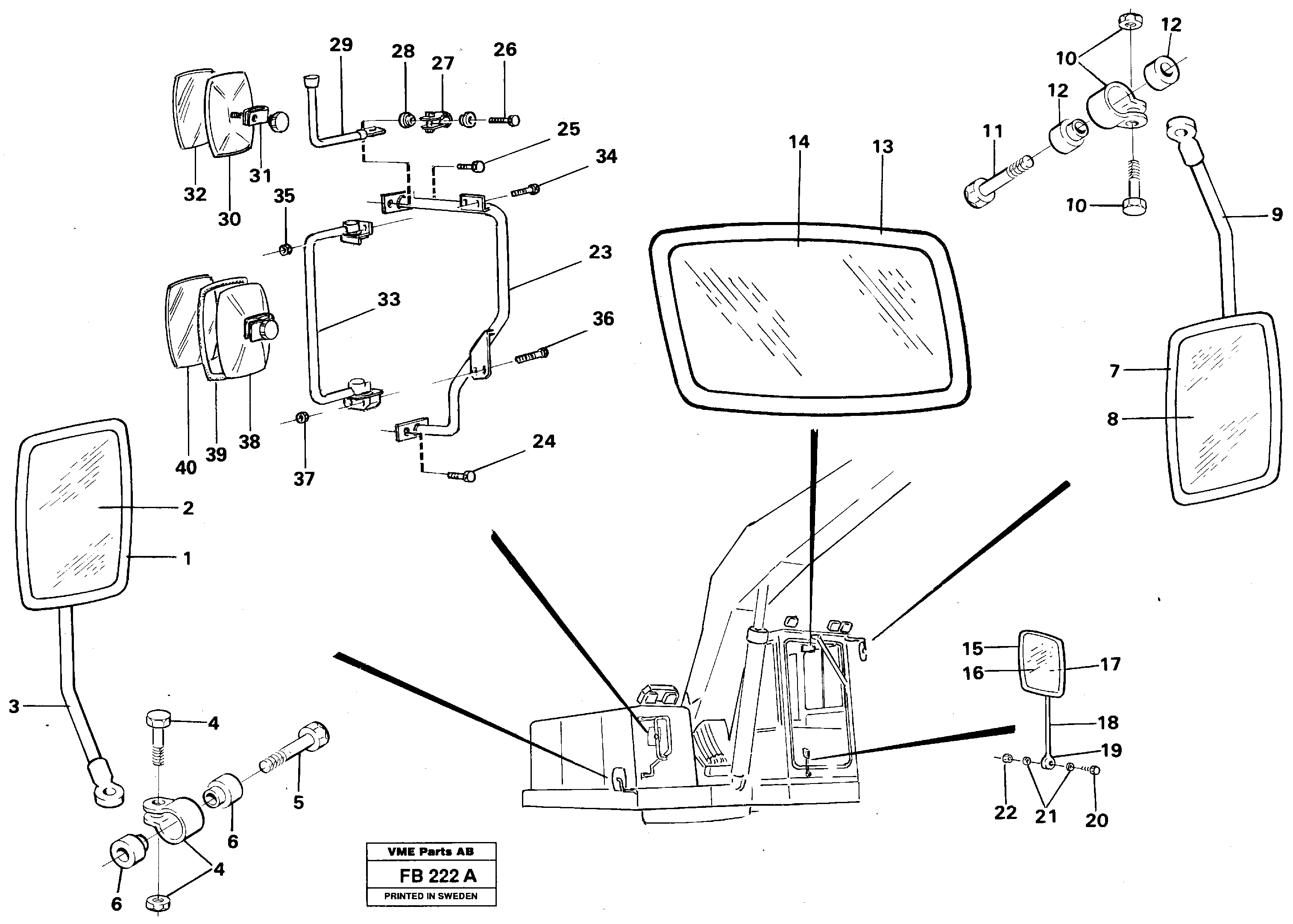 Rear view mirror — volvo parts diagram