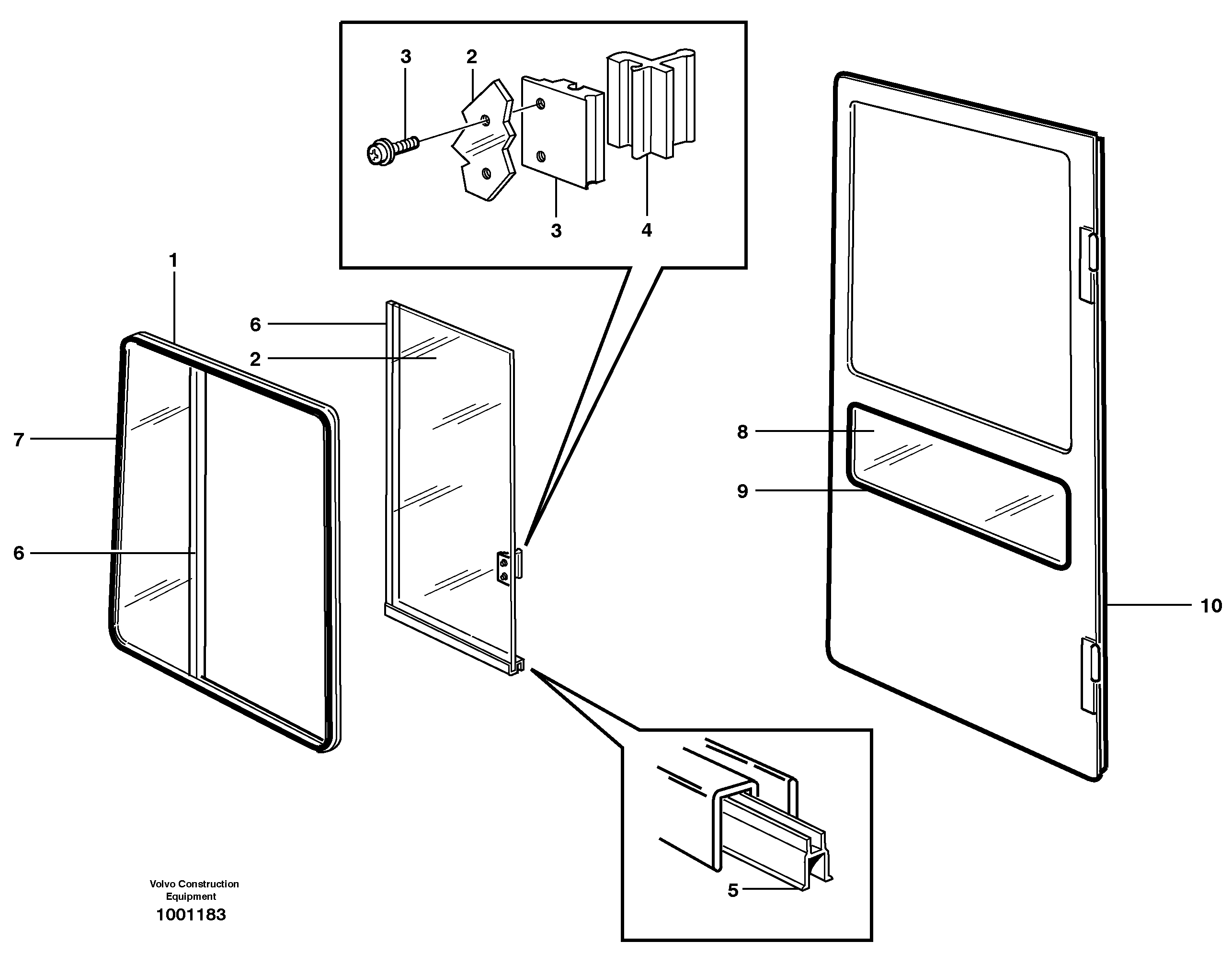 Sliding window SER NO 1461 - — volvo parts diagram