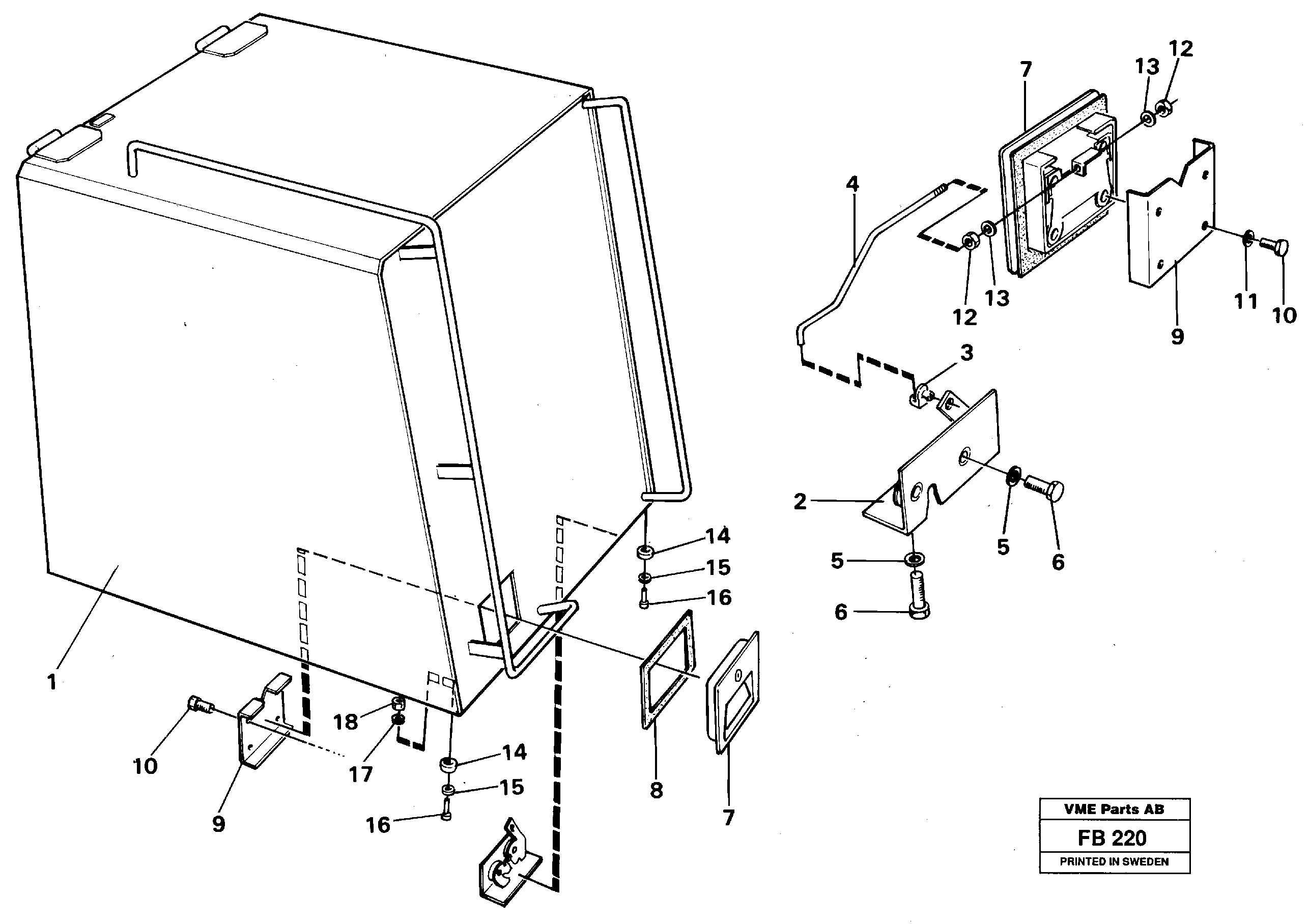 Casing over battery — volvo parts diagram