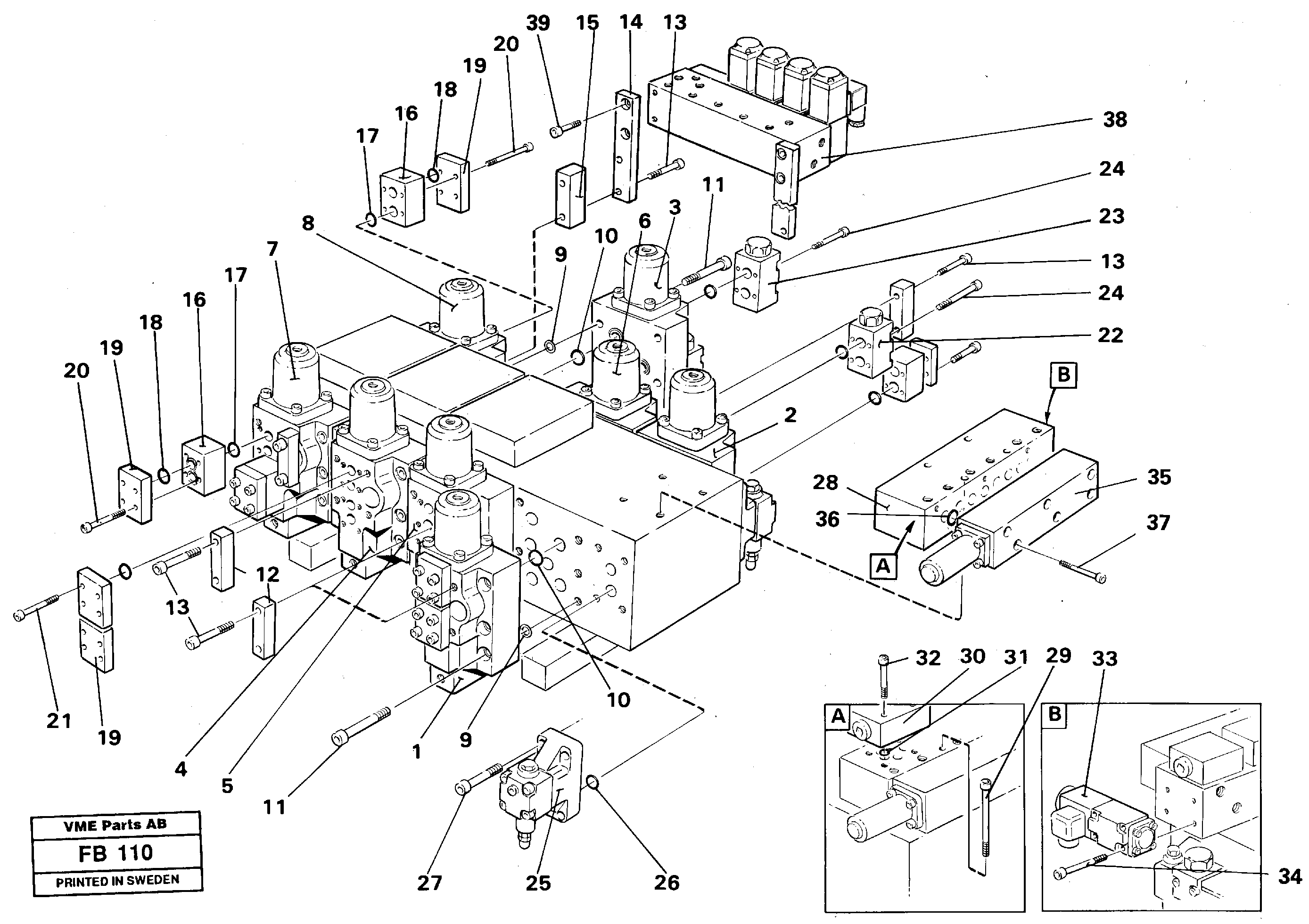 Main valve block, valves — volvo parts diagram