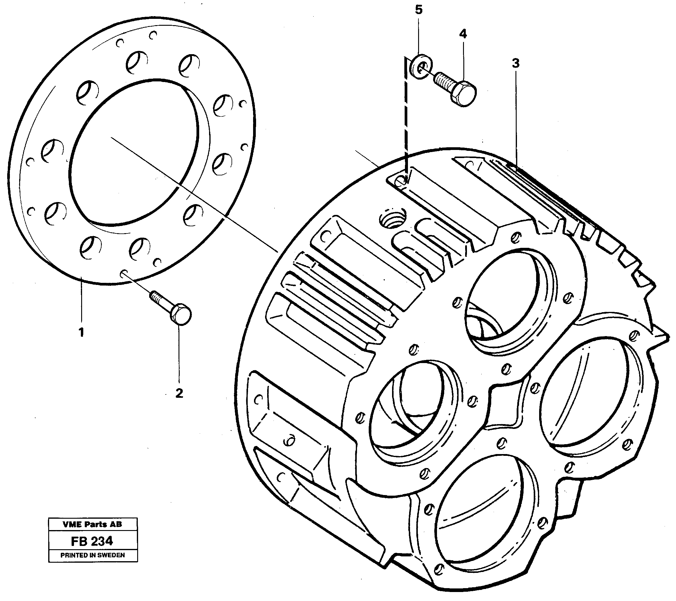 Assembly pump gear box — volvo parts diagram