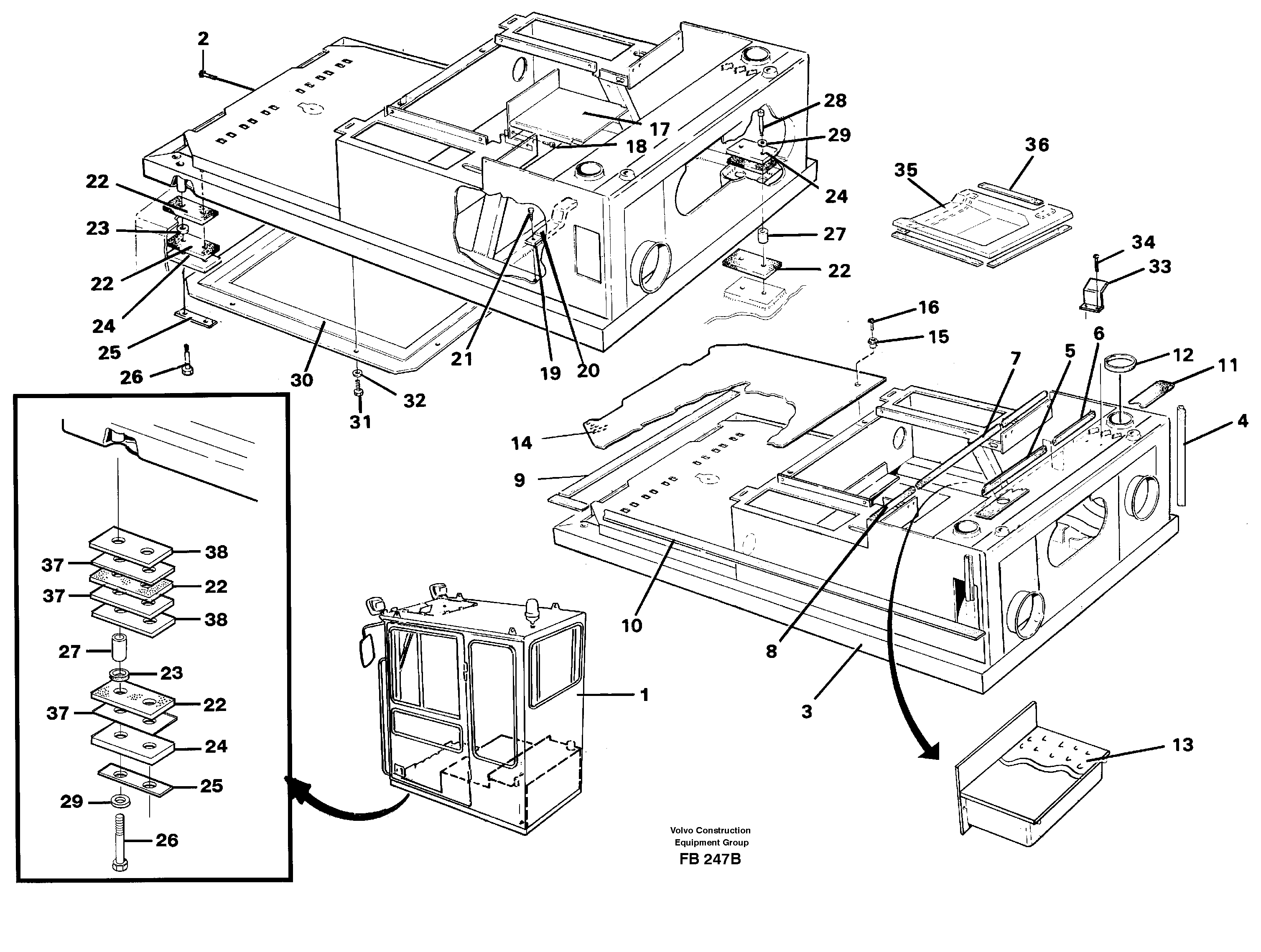 Cab body and operators area — volvo parts diagram