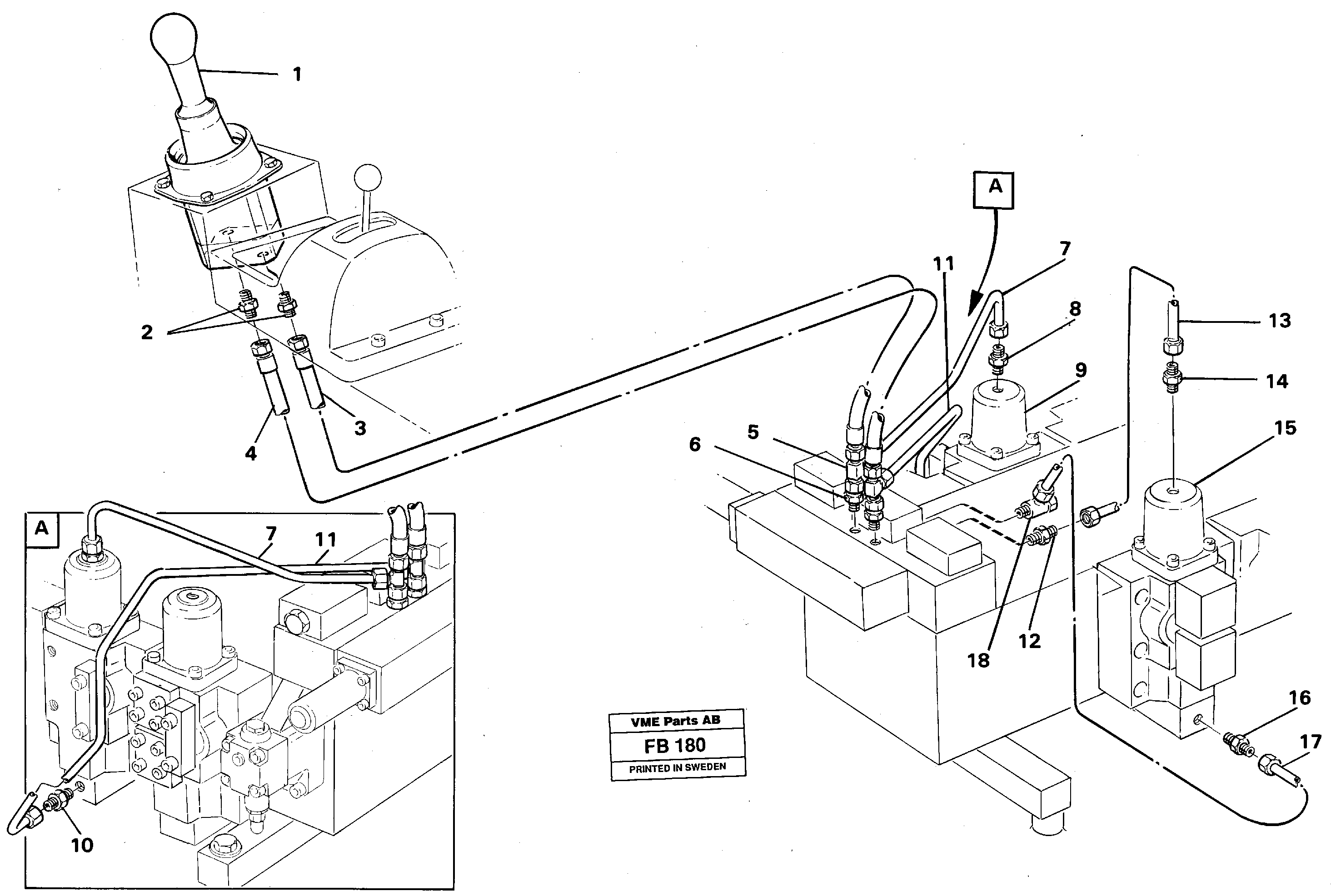 Servo hydraulics, bucket — volvo parts diagram