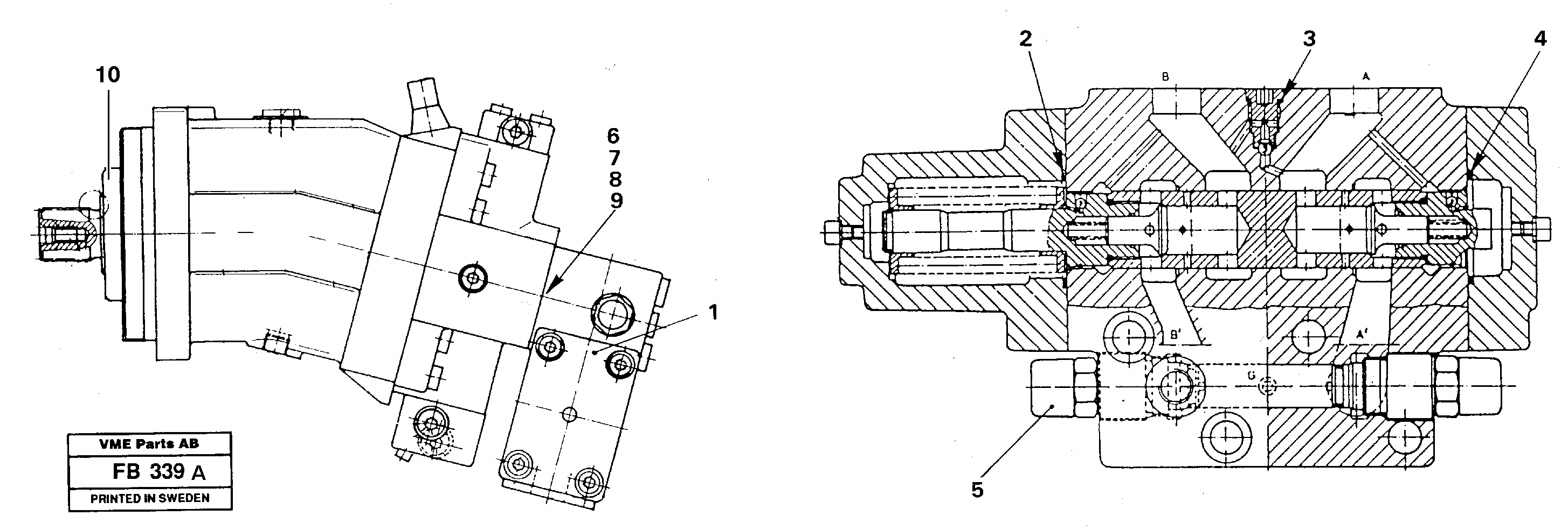 Hydraulic motor, transport. — volvo parts diagram