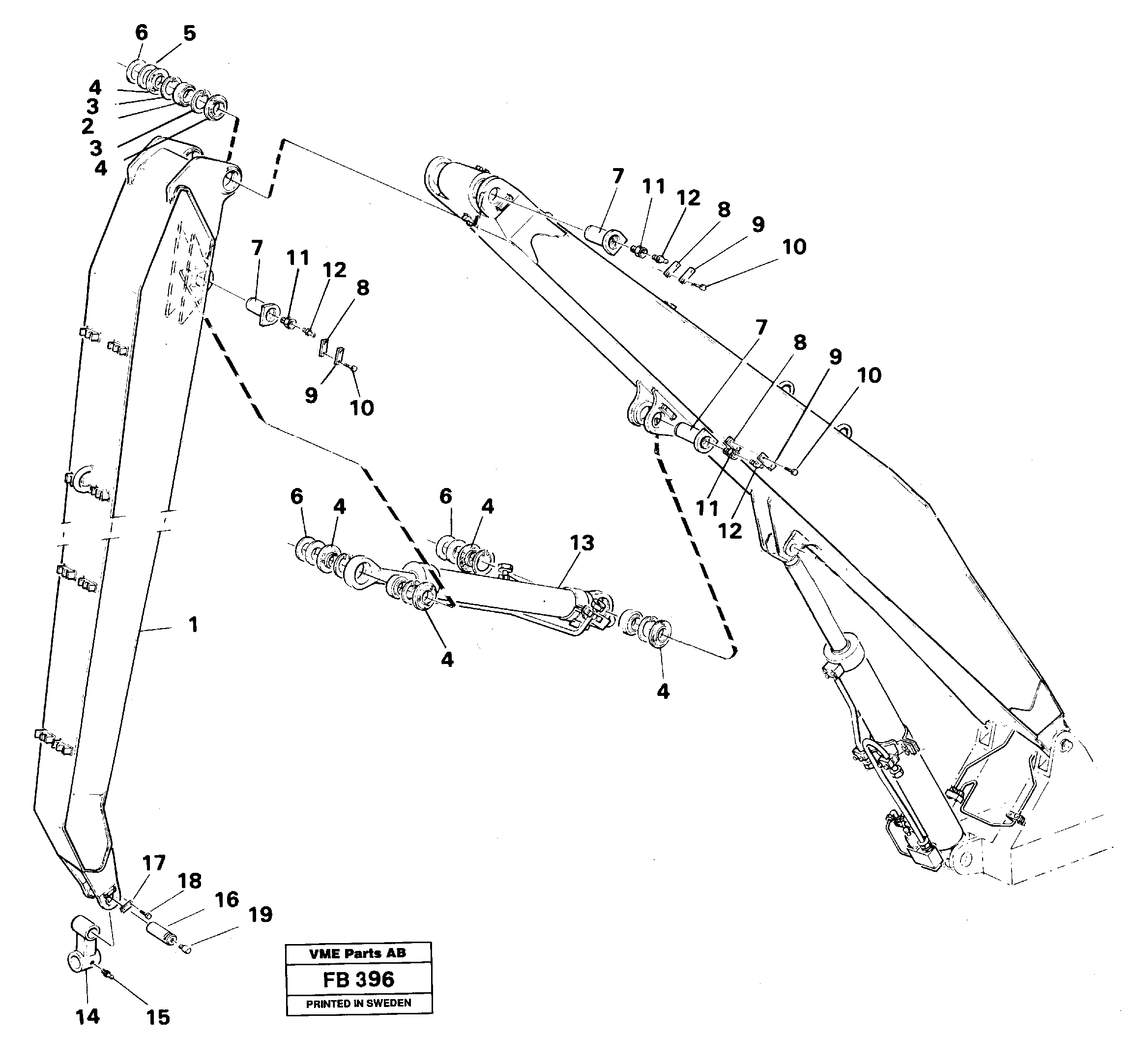 Materials handl. equipm. Material handling arm. 4.4m, 5.15m. — volvo parts diagram