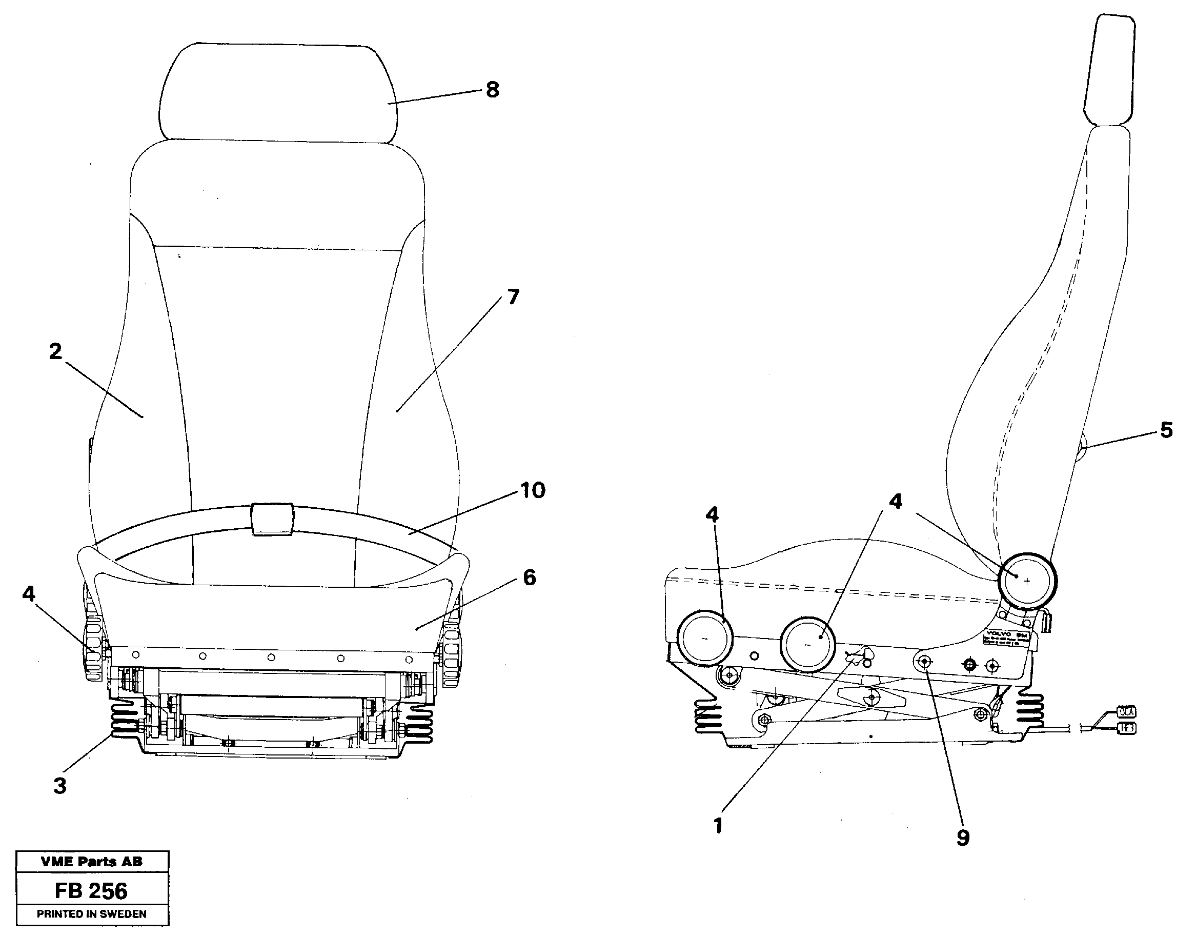 Operator's seat Be-ge — volvo parts diagram