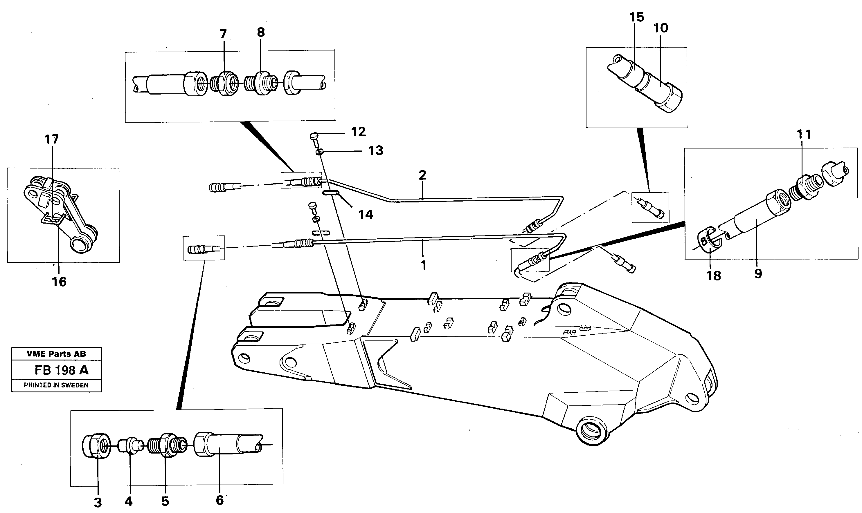 Hydr. quick fit equipm. on short dipper arm, 2.25m — volvo parts diagram
