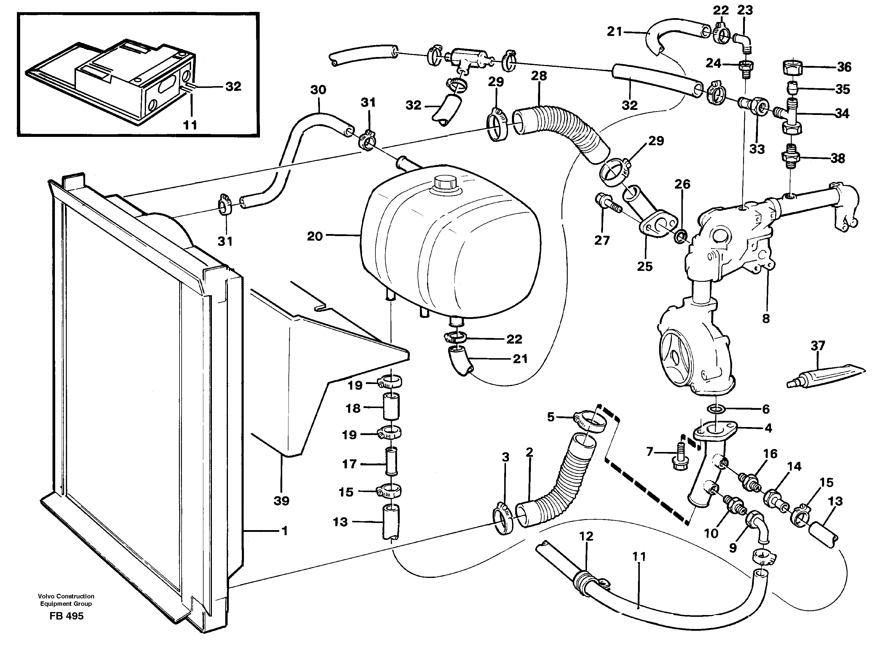 Cooling system  SER NR 1512- — volvo parts diagram