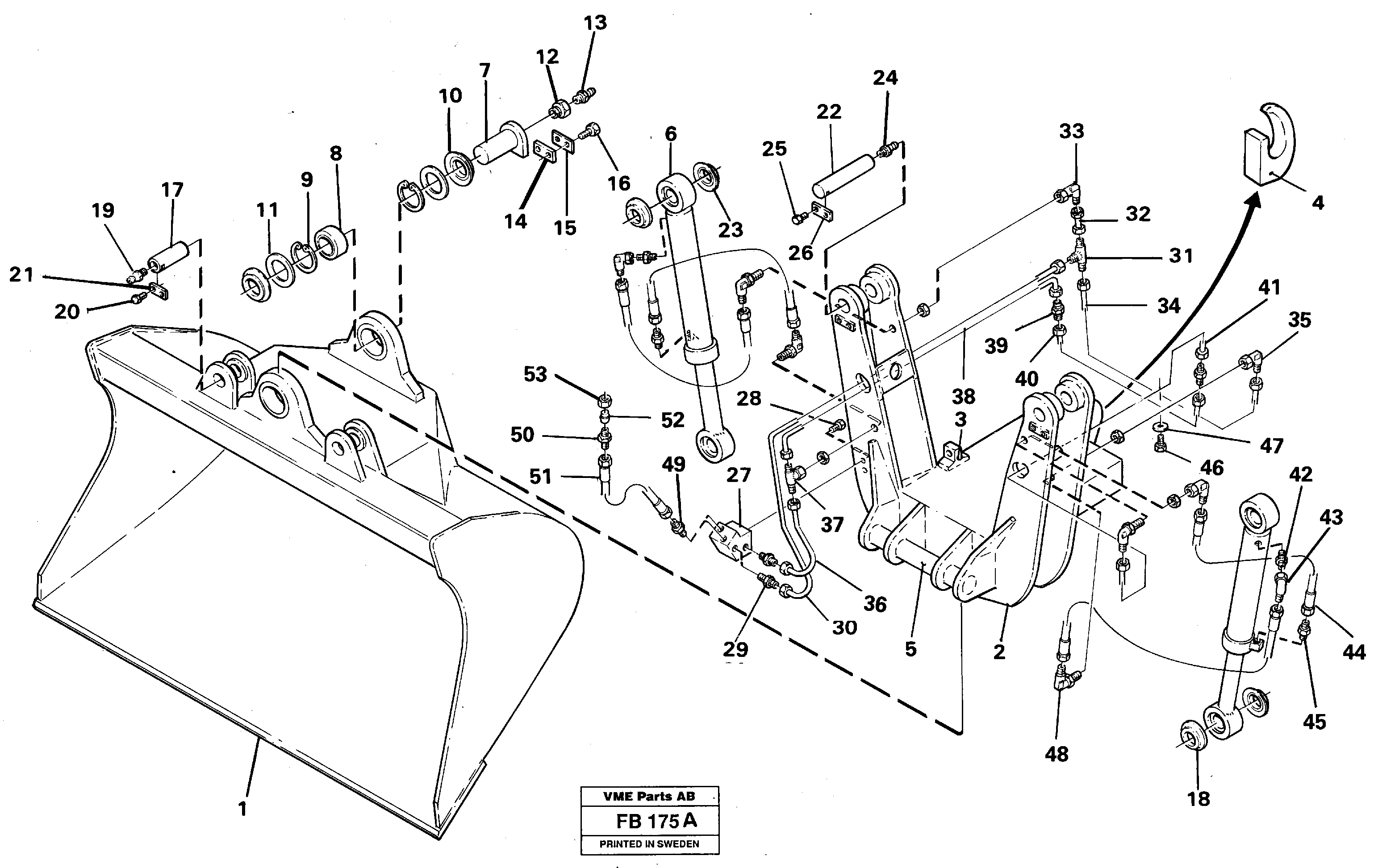 Articulated slope buckets — volvo parts diagram