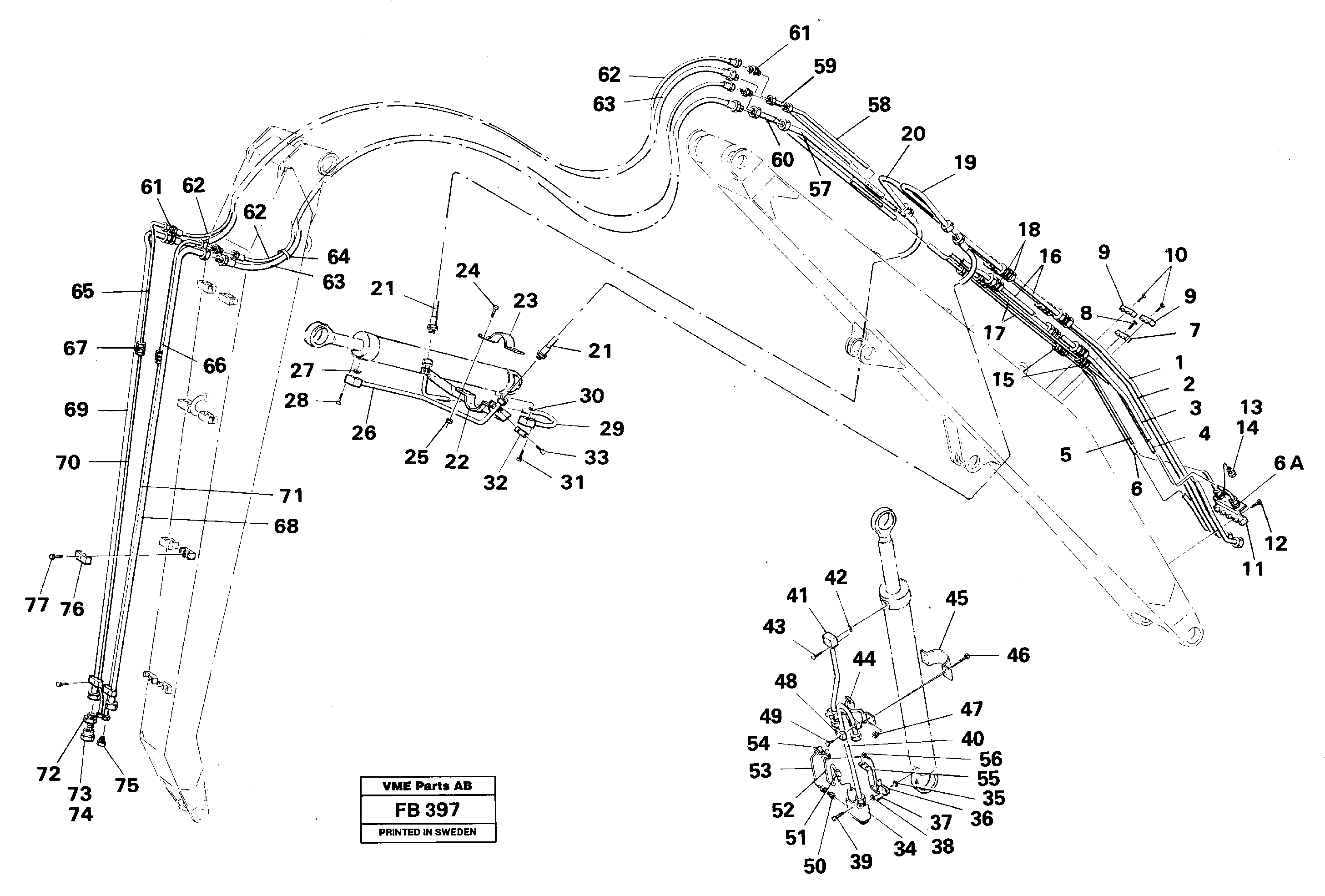 Hydraulic system for materials handling equipm — volvo parts diagram