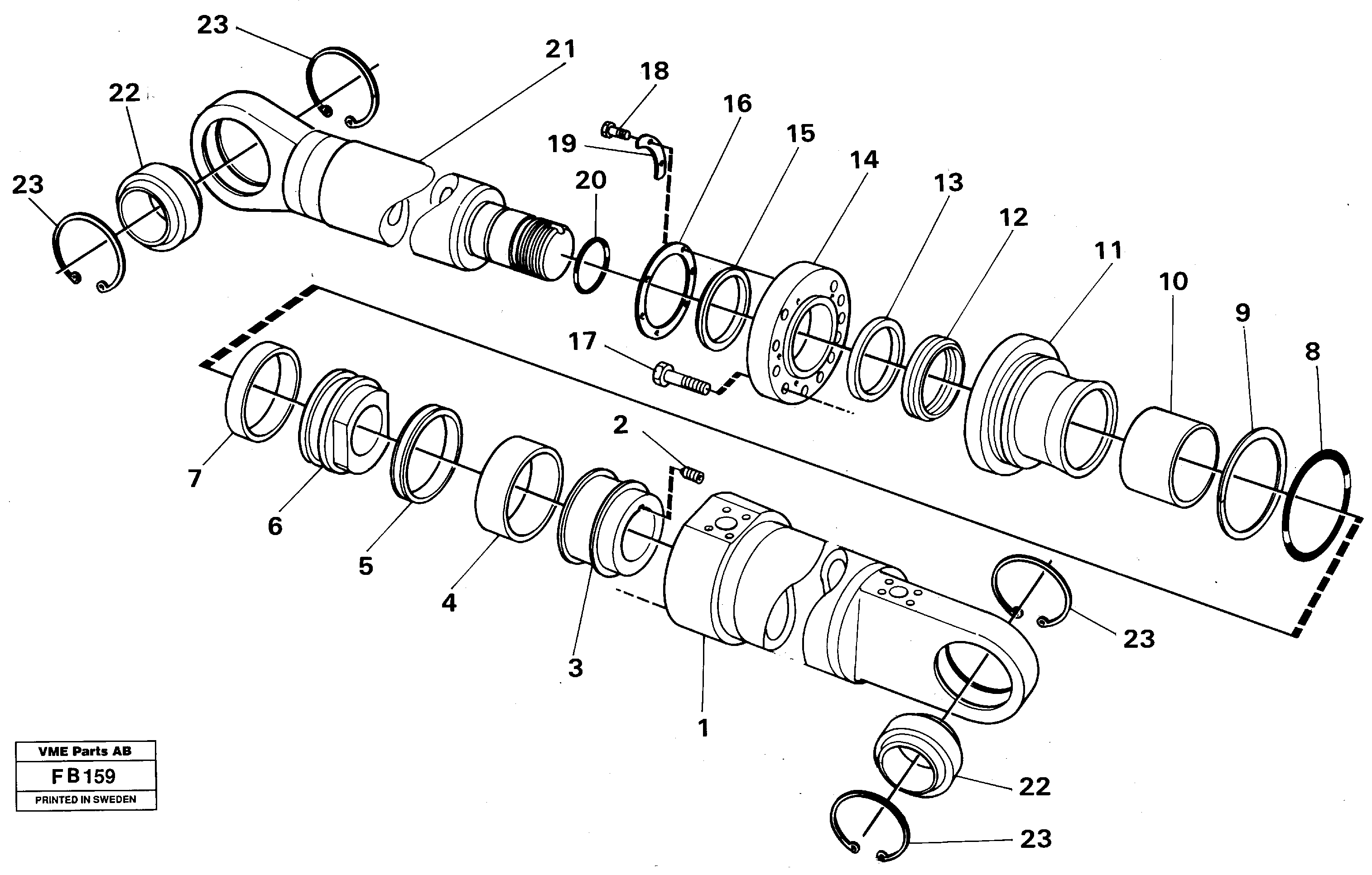 Dipper arm cylinder Material handle equipm.  14258081, 14258084 — volvo parts diagram